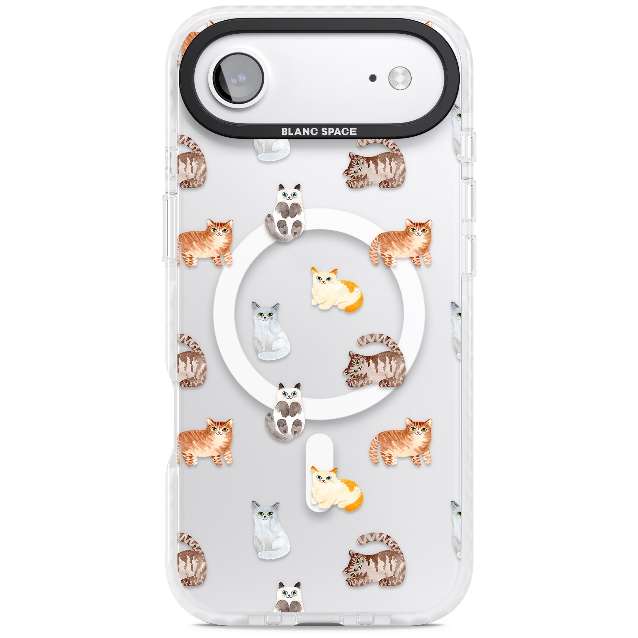 Cute Cat Pattern Classic iPhone 17 Air Impact Pro Clear Phone Case