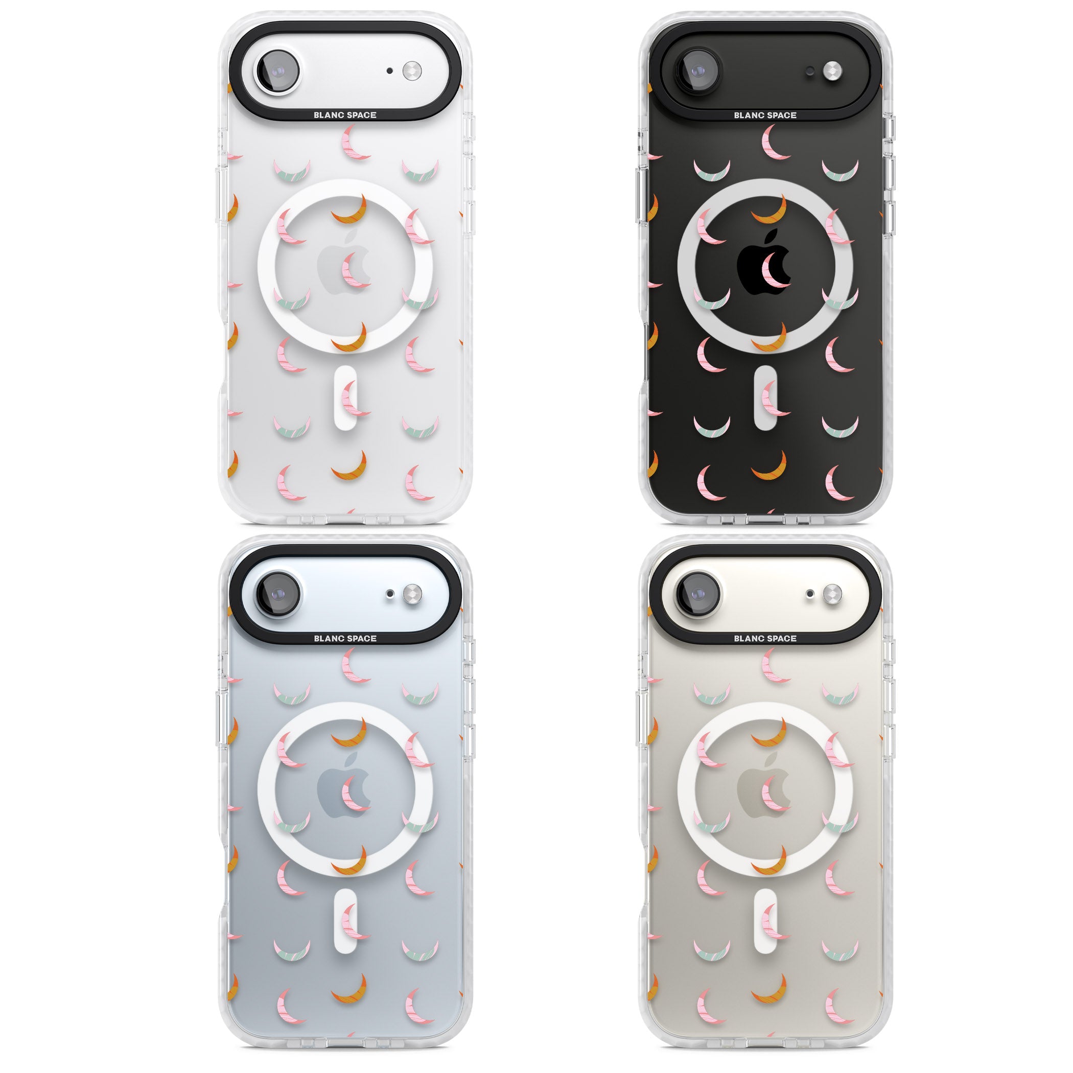 Colourful Crescent Moons iPhone 17 Air Impact Pro Clear Phone Case APT Impact Protection