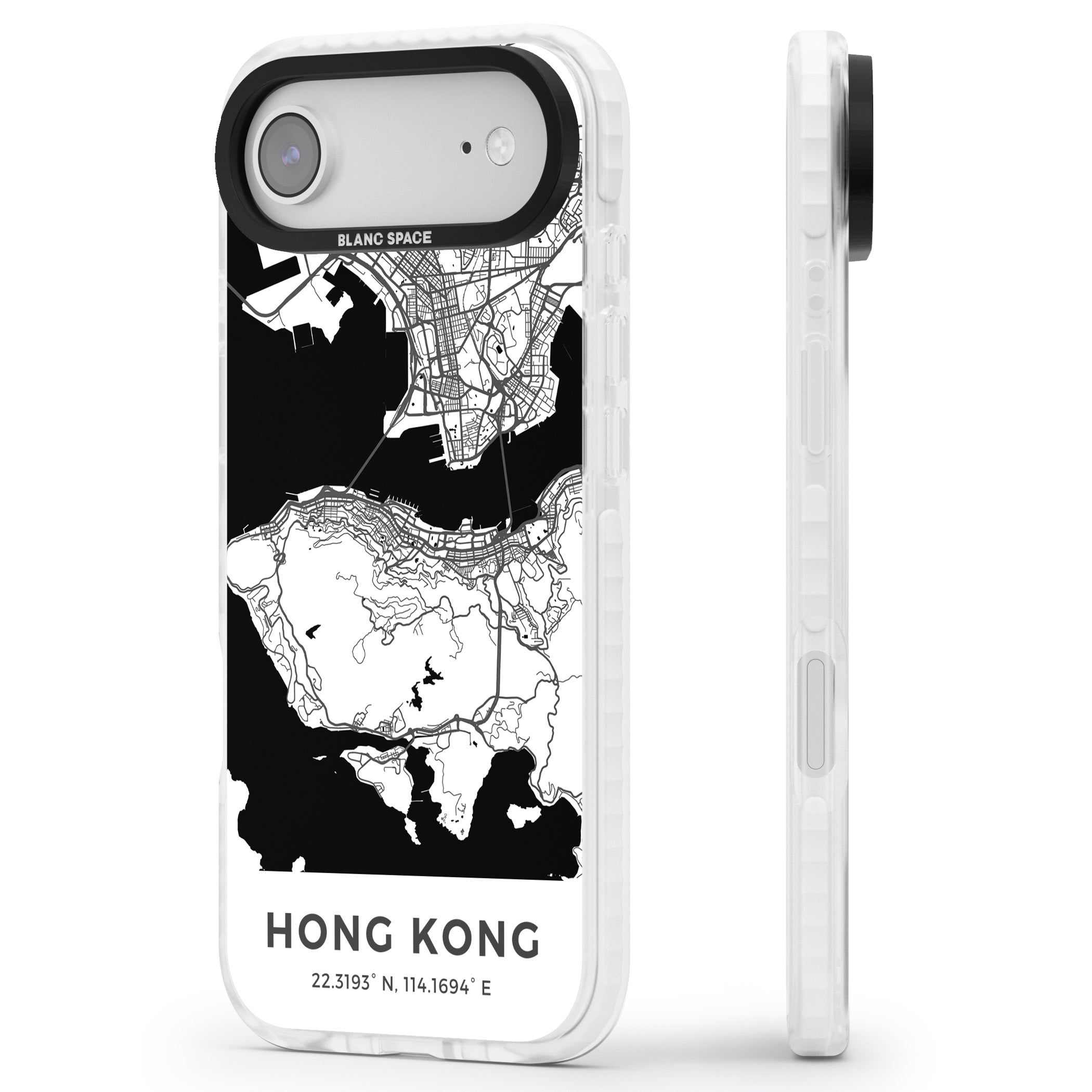 Hong Kong Map iPhone 17 Air Impact Pro Clear Phone Case Side Profile