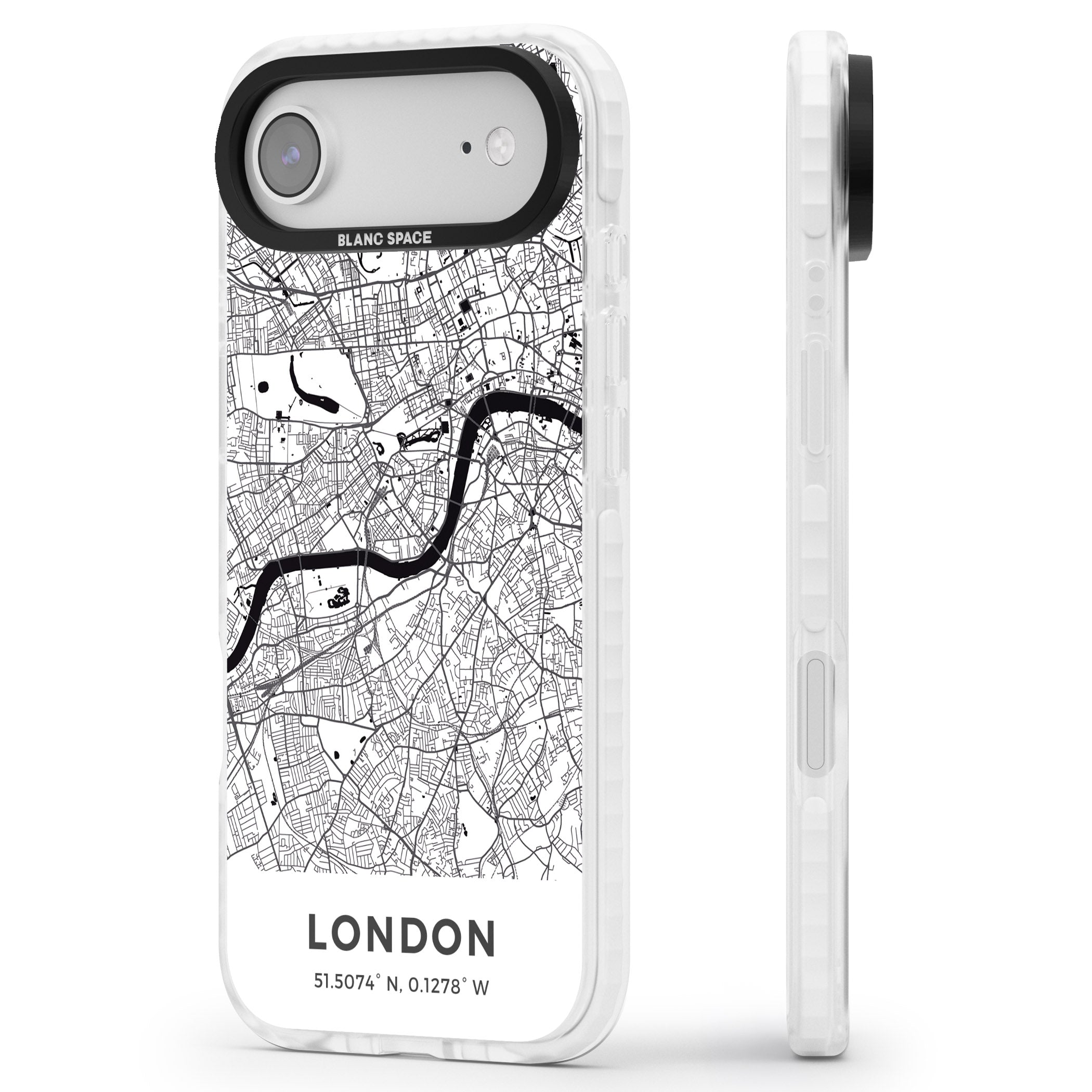 London Map iPhone 17 Air Impact Pro Clear Phone Case Side Profile