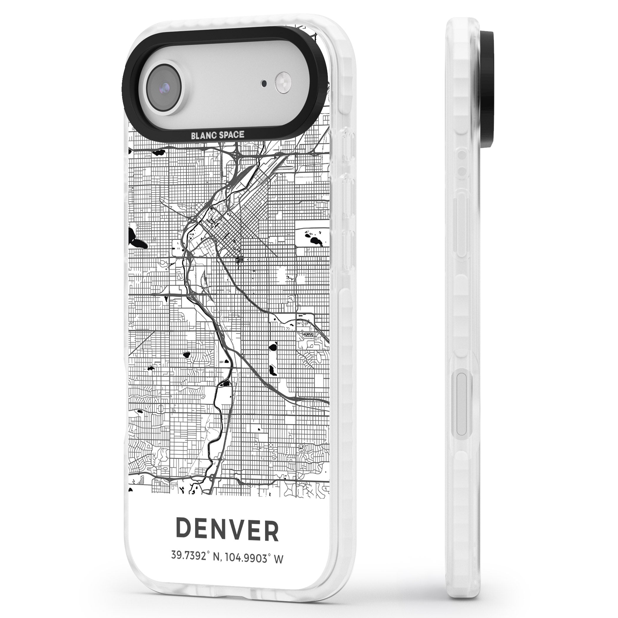 Denver Map iPhone 17 Air Impact Pro Clear Phone Case Side Profile