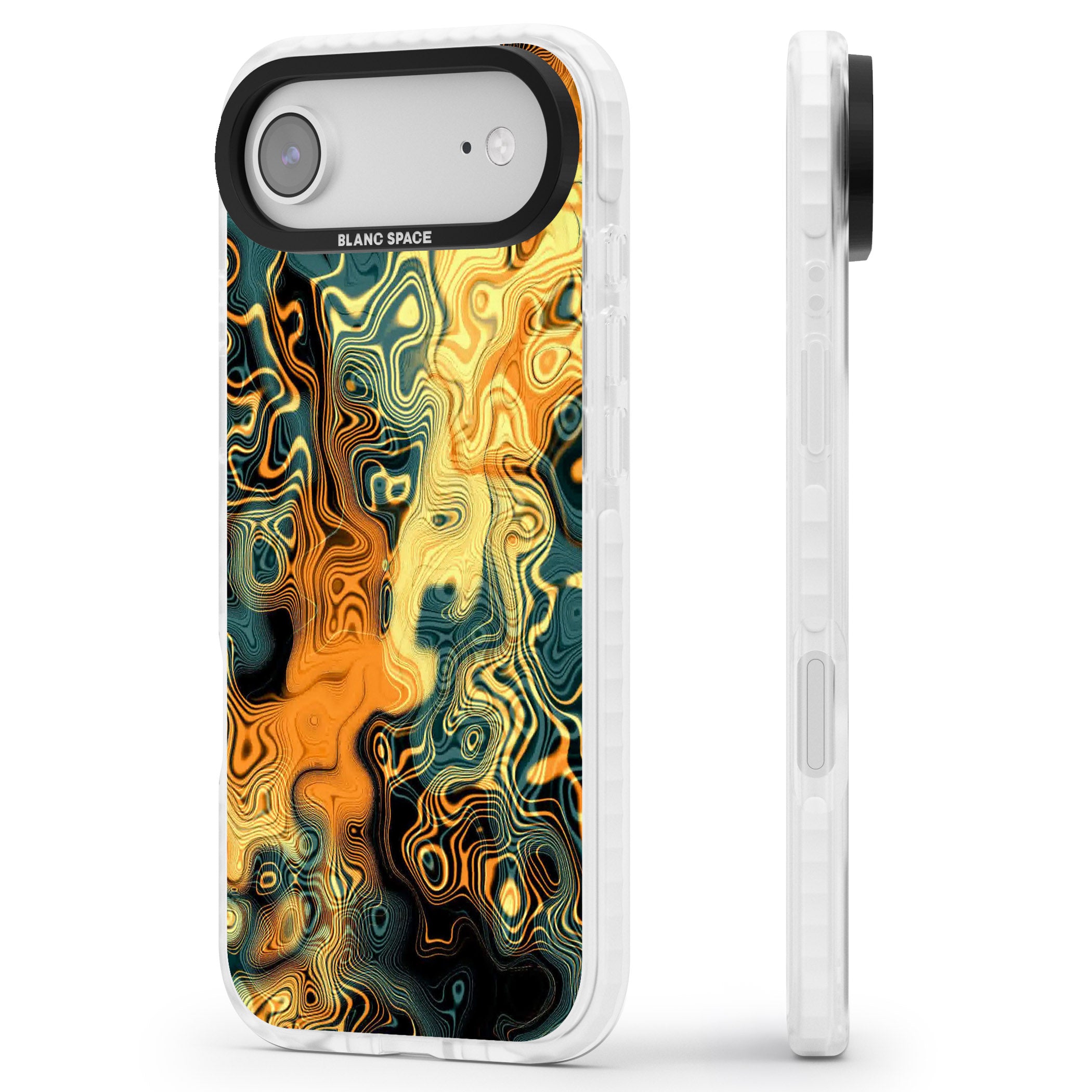 Gold Green Marble iPhone 17 Air Impact Pro Clear Phone Case Side Profile