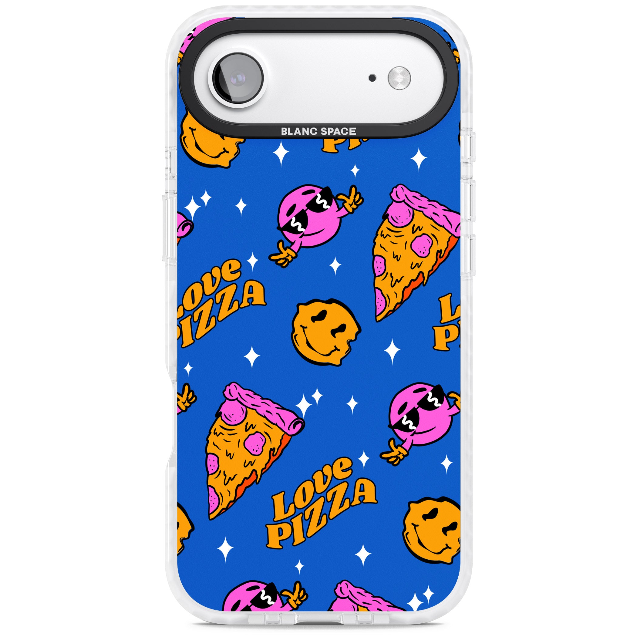 Psychedelic Love Pizza Pattern iPhone 17 Air Impact Pro Clear Phone Case