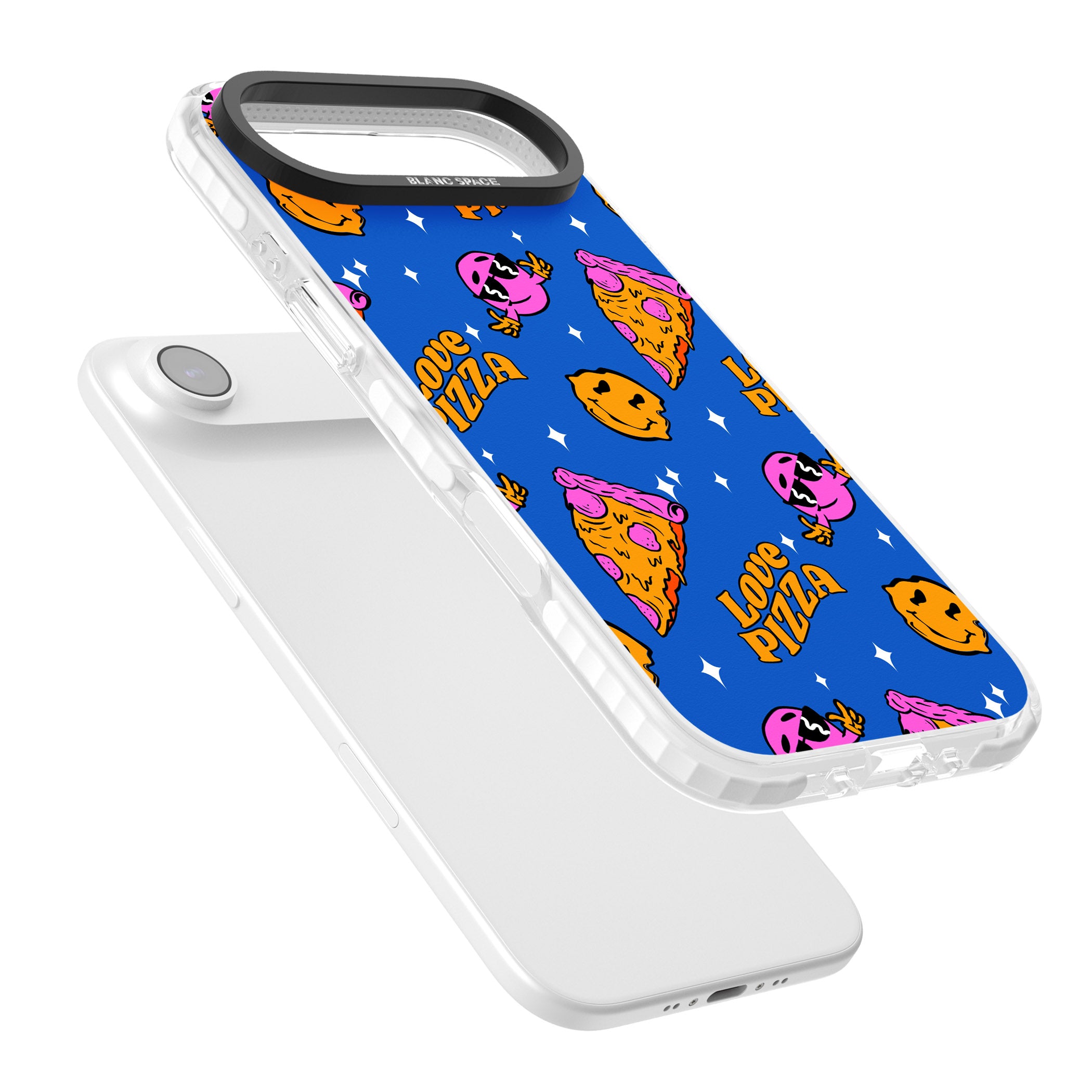 Psychedelic Love Pizza Pattern iPhone 17 Air Impact Pro Clear Phone Case Colours