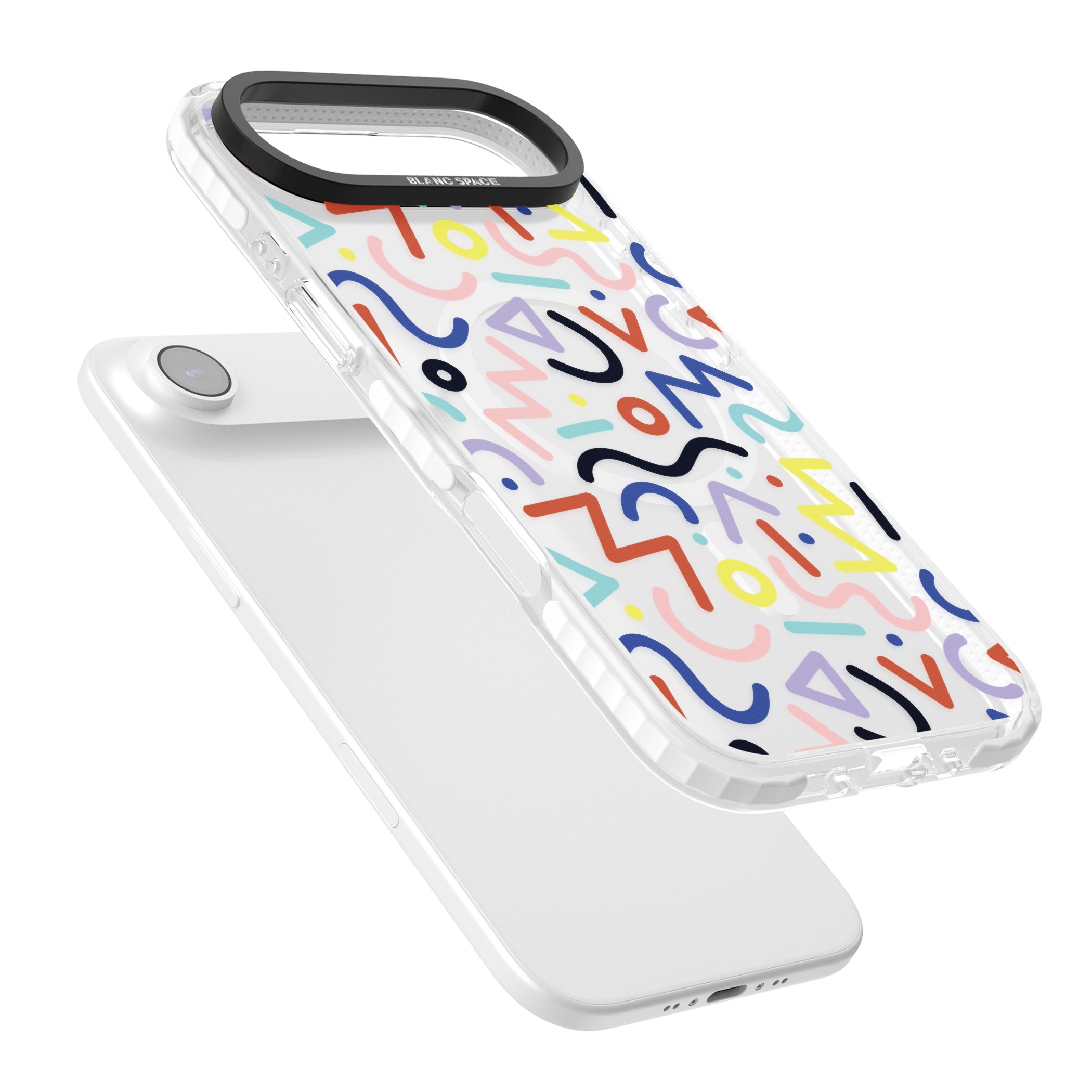 Memphis Retro Pattern iPhone 17 Air Impact Pro Clear Phone Case Colours