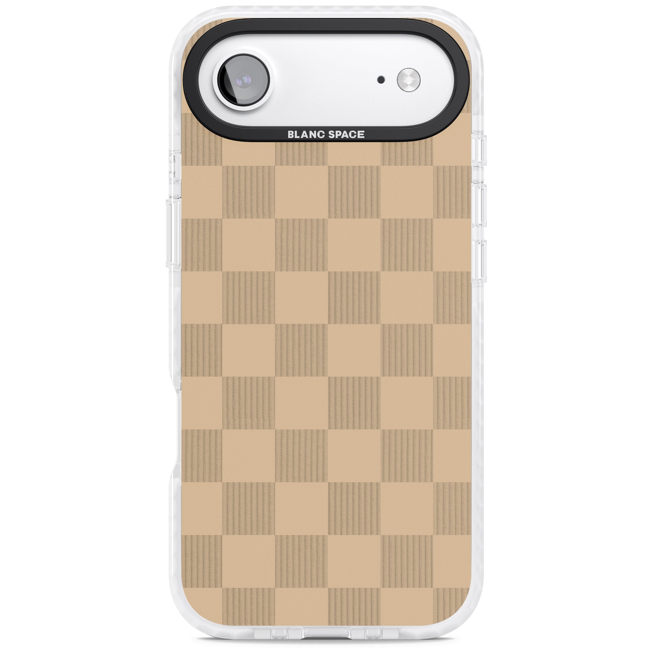 Beige Checkered iPhone 17 Air Impact Pro Clear Phone Case