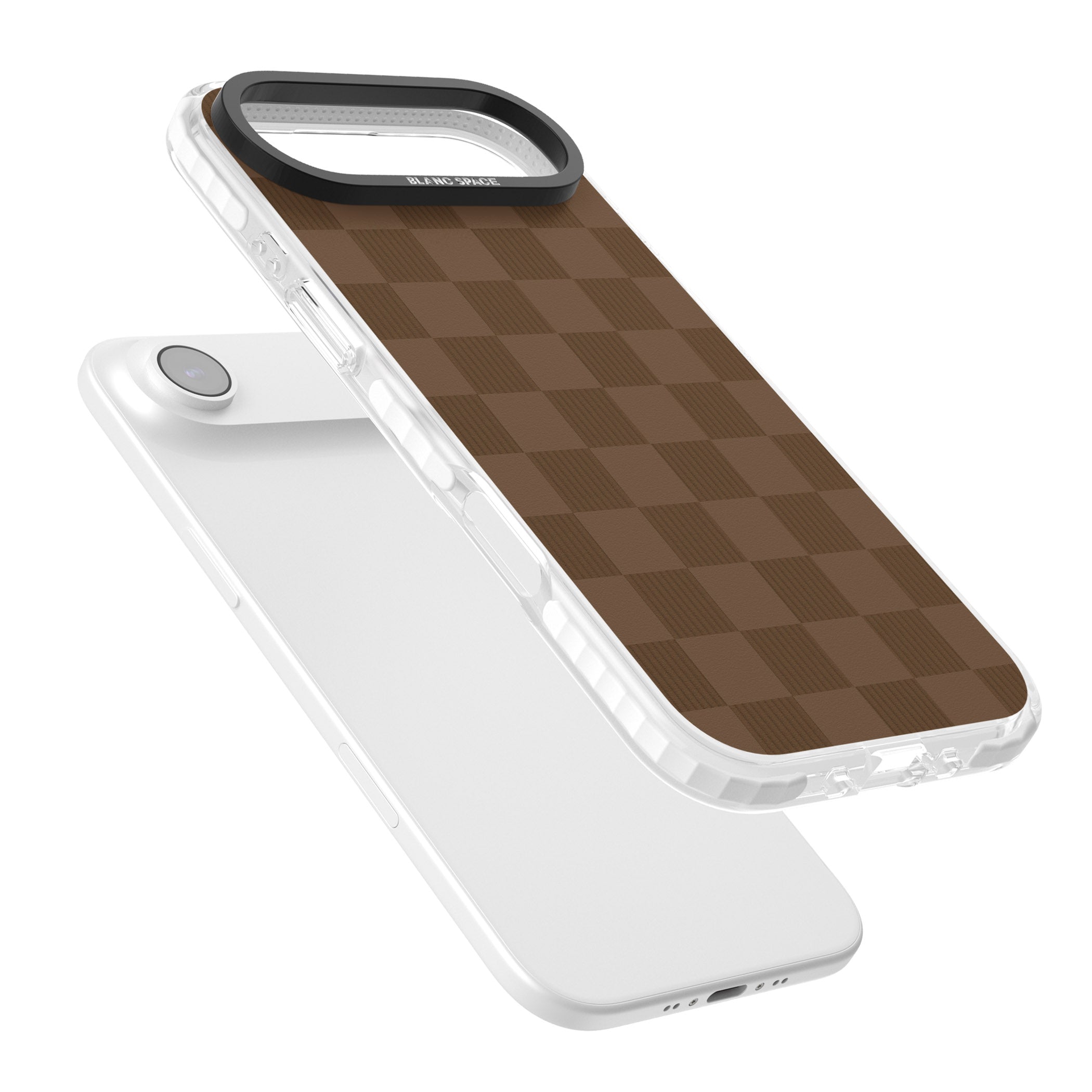Chocolate Checkered iPhone 17 Air Impact Pro Clear Phone Case Colours