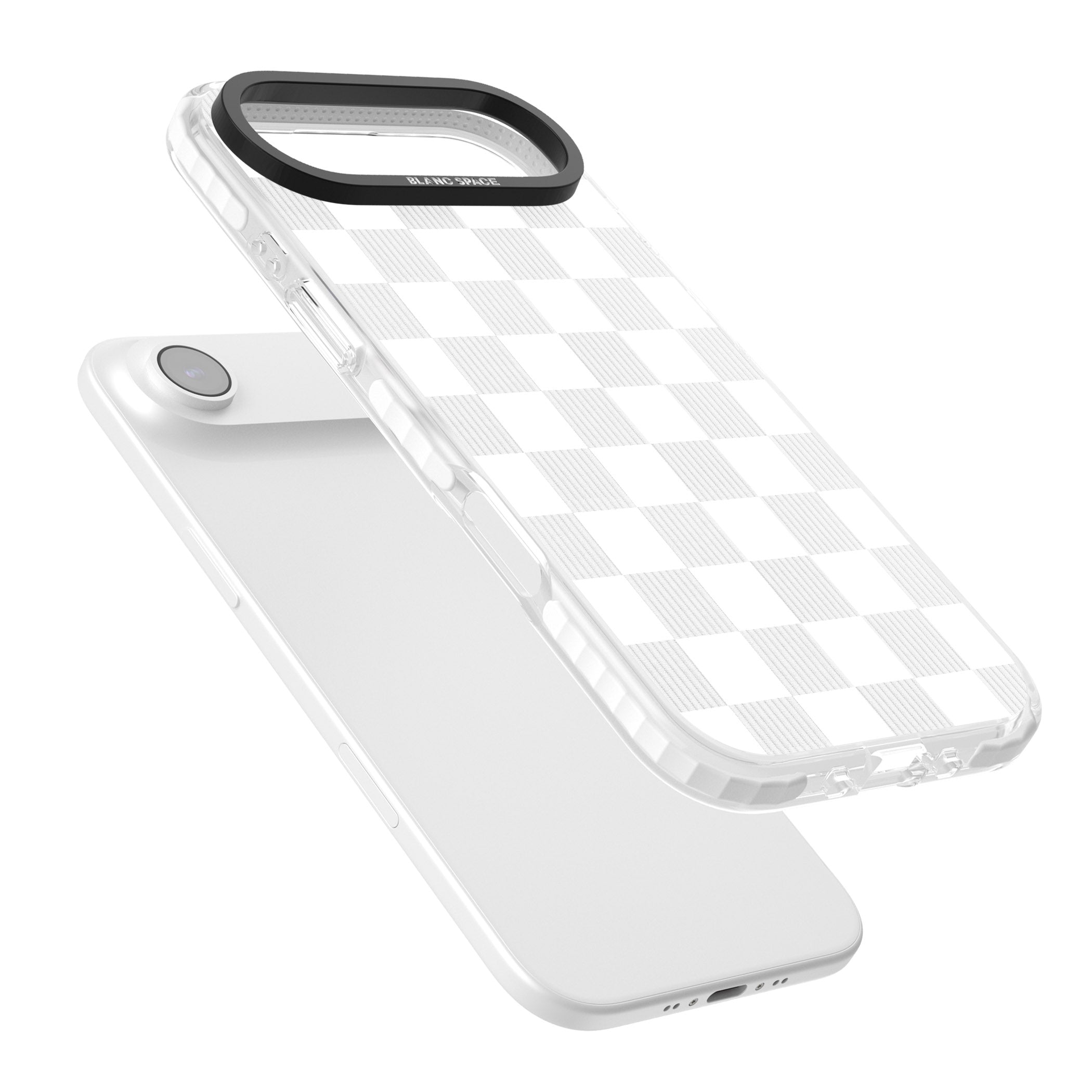 White Checkered iPhone 17 Air Impact Pro Clear Phone Case Colours
