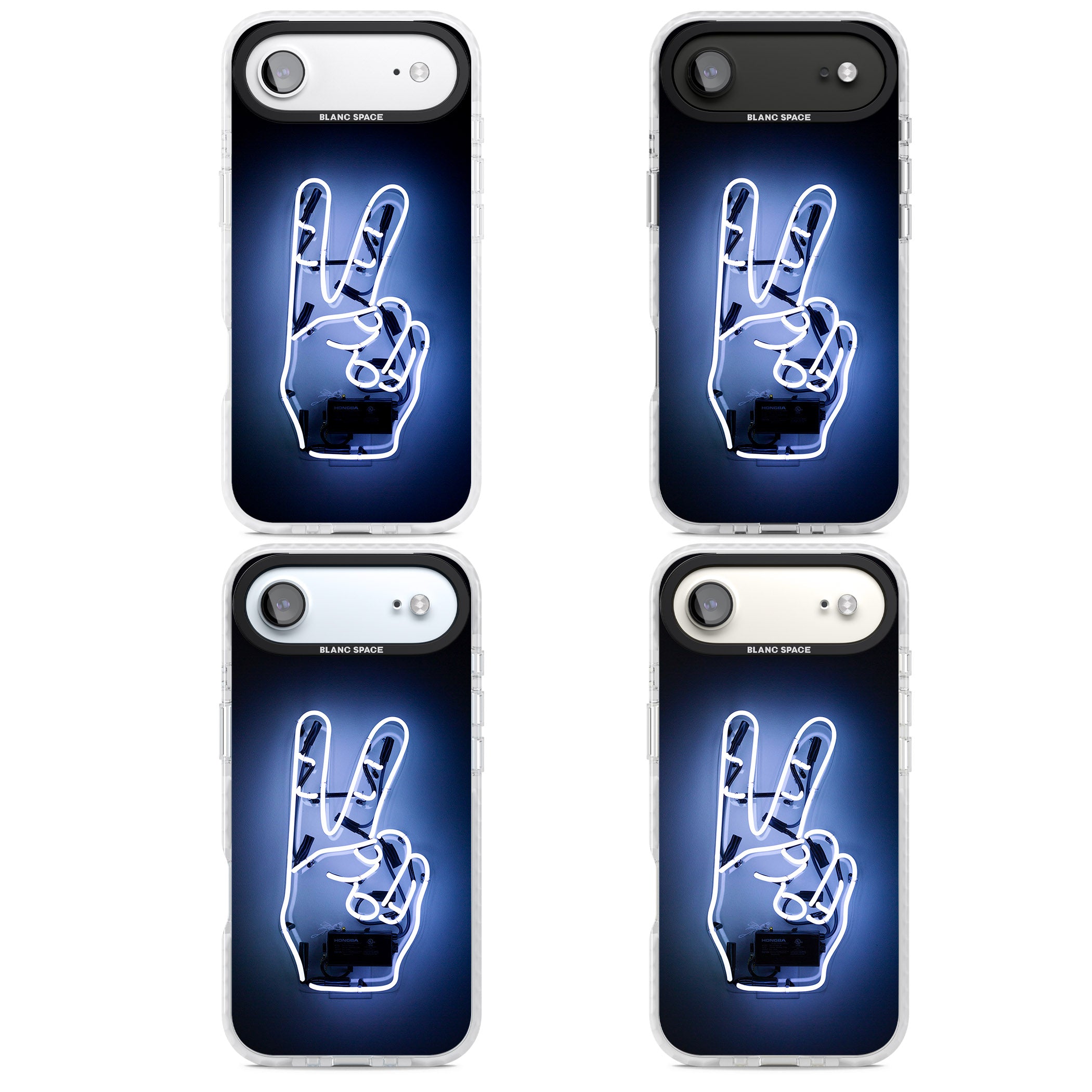 Neon Peace Sign iPhone 17 Air Impact Pro Clear Phone Case APT Impact Protection