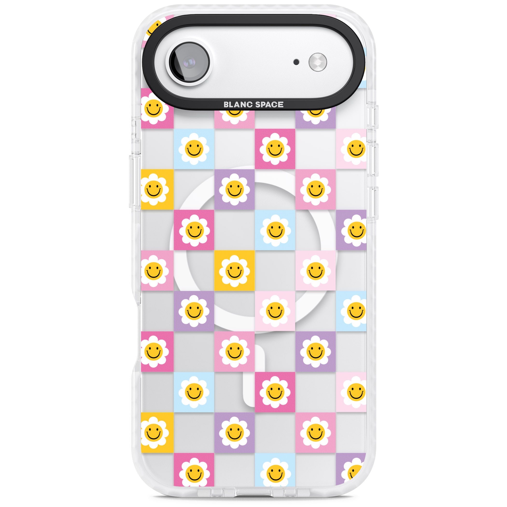 Daisy Squares Pattern iPhone 17 Air Impact Pro Clear Phone Case