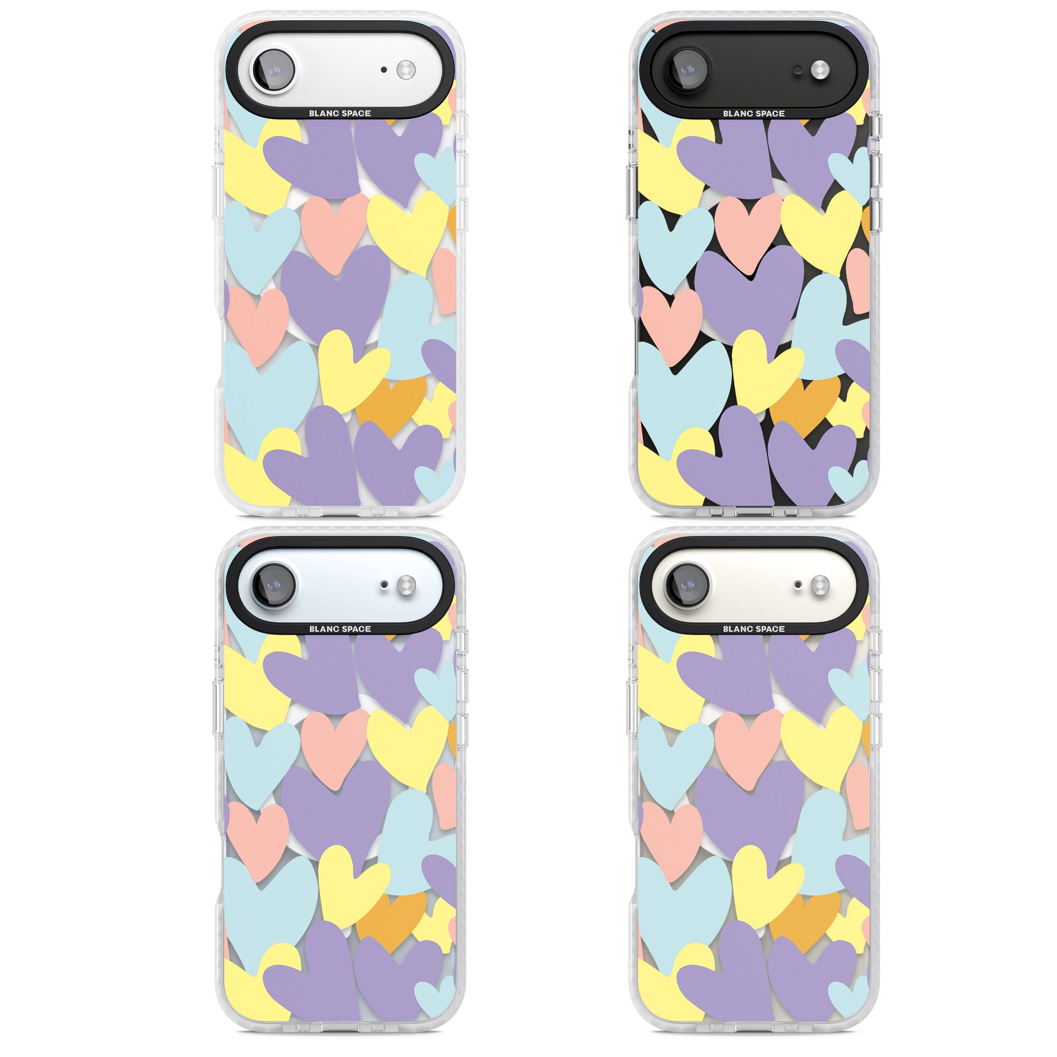 Pastel Hearts iPhone 17 Air Impact Pro Clear Phone Case APT Impact Protection