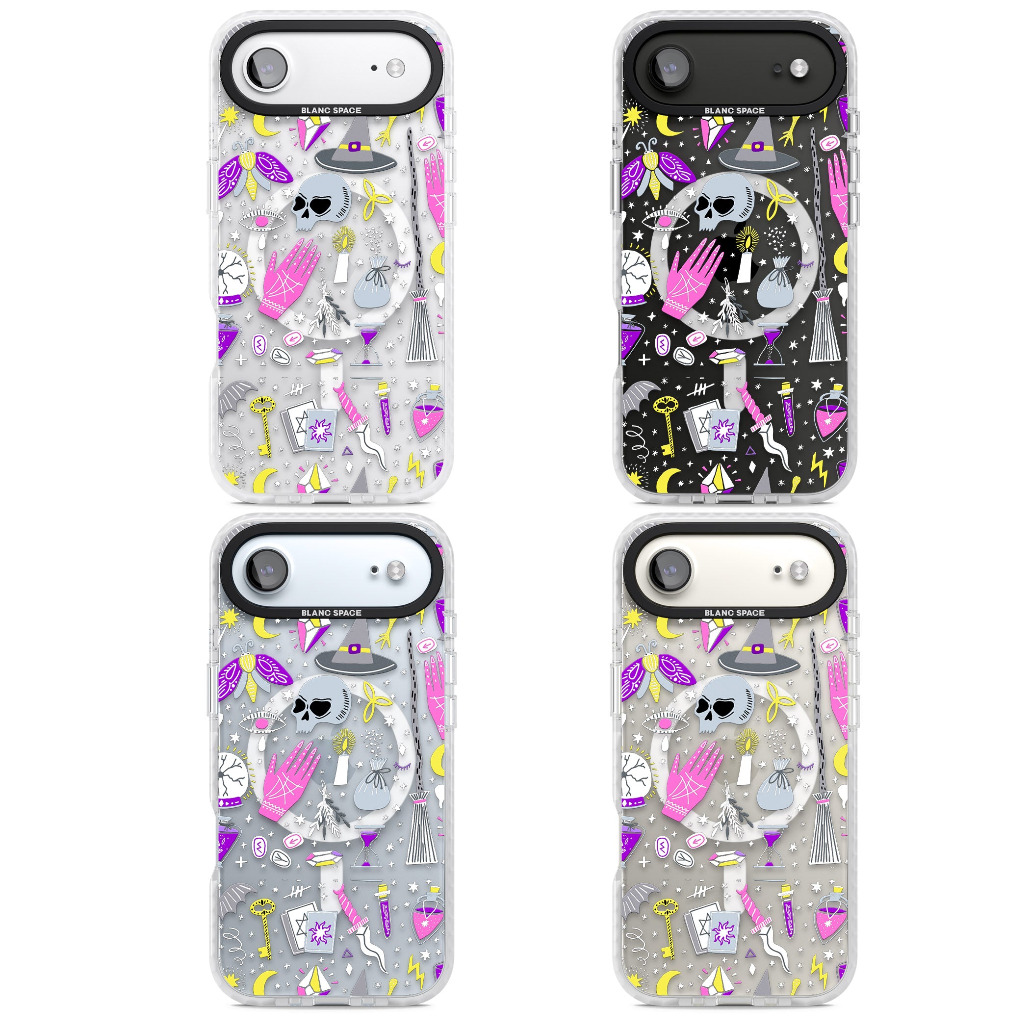Black Magic Pattern iPhone 17 Air Impact Pro Clear Phone Case APT Impact Protection