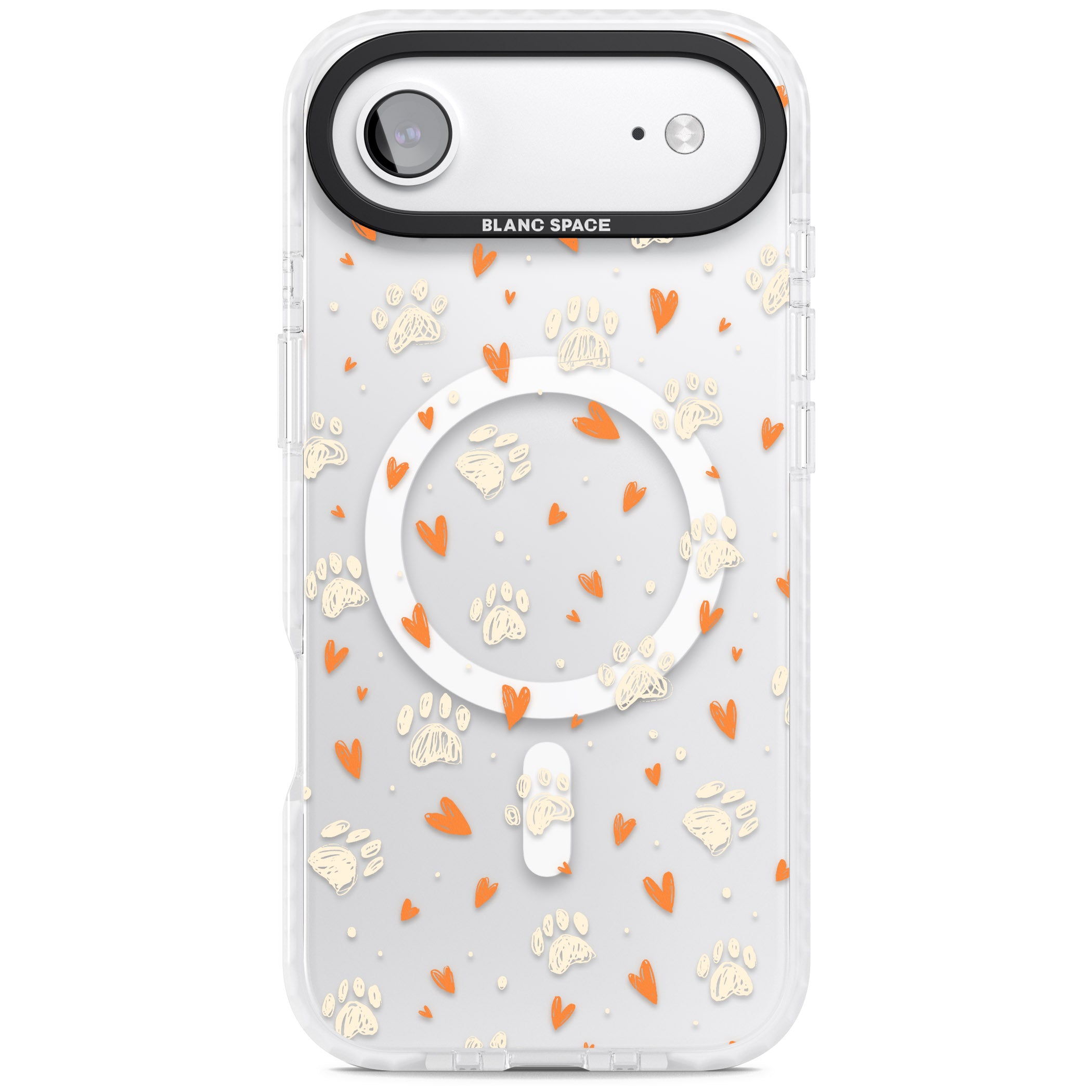 Paws And Hearts Pattern iPhone 17 Air Impact Pro Clear Phone Case