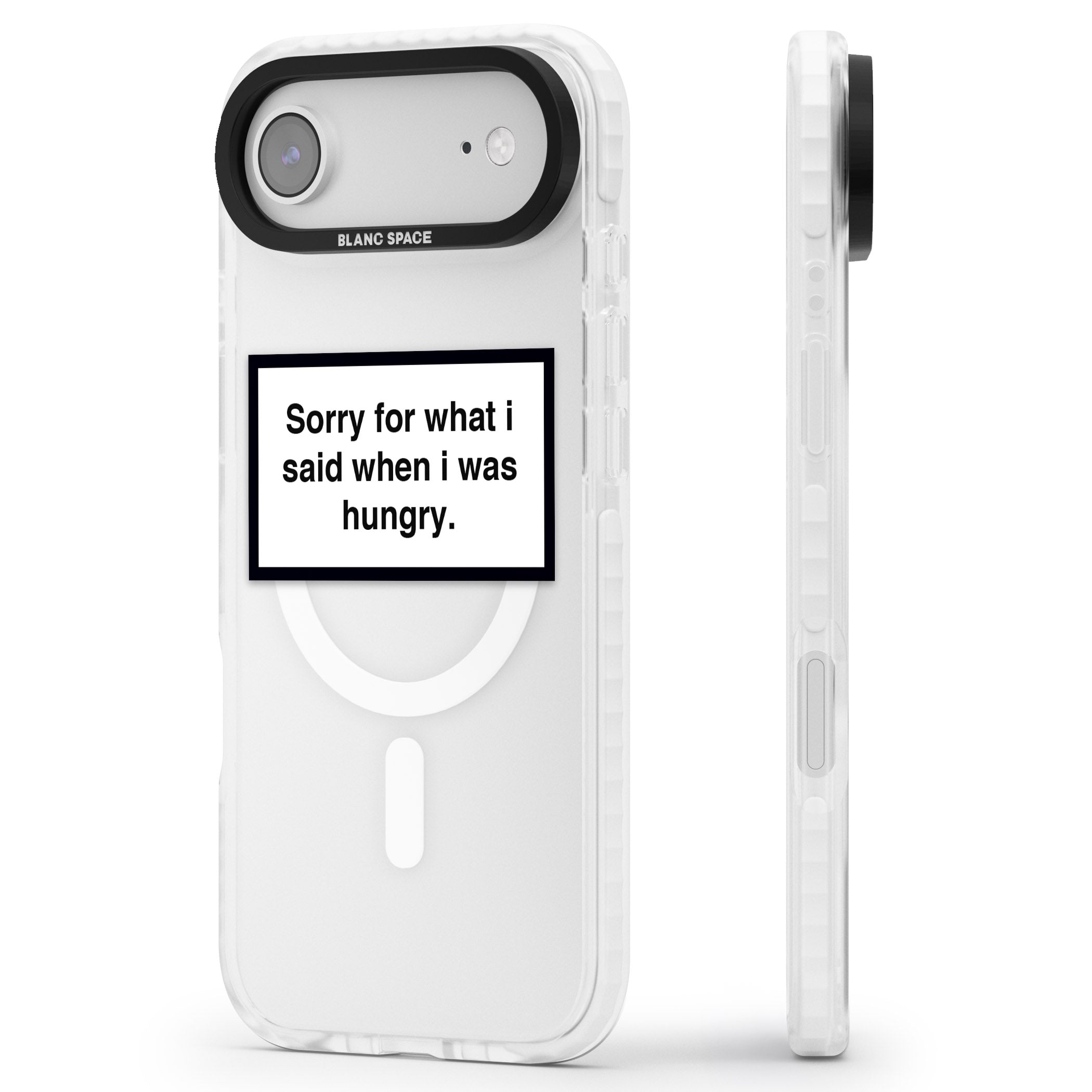 Sorry For What I Said iPhone 17 Air Impact Pro Clear Phone Case Side Profile