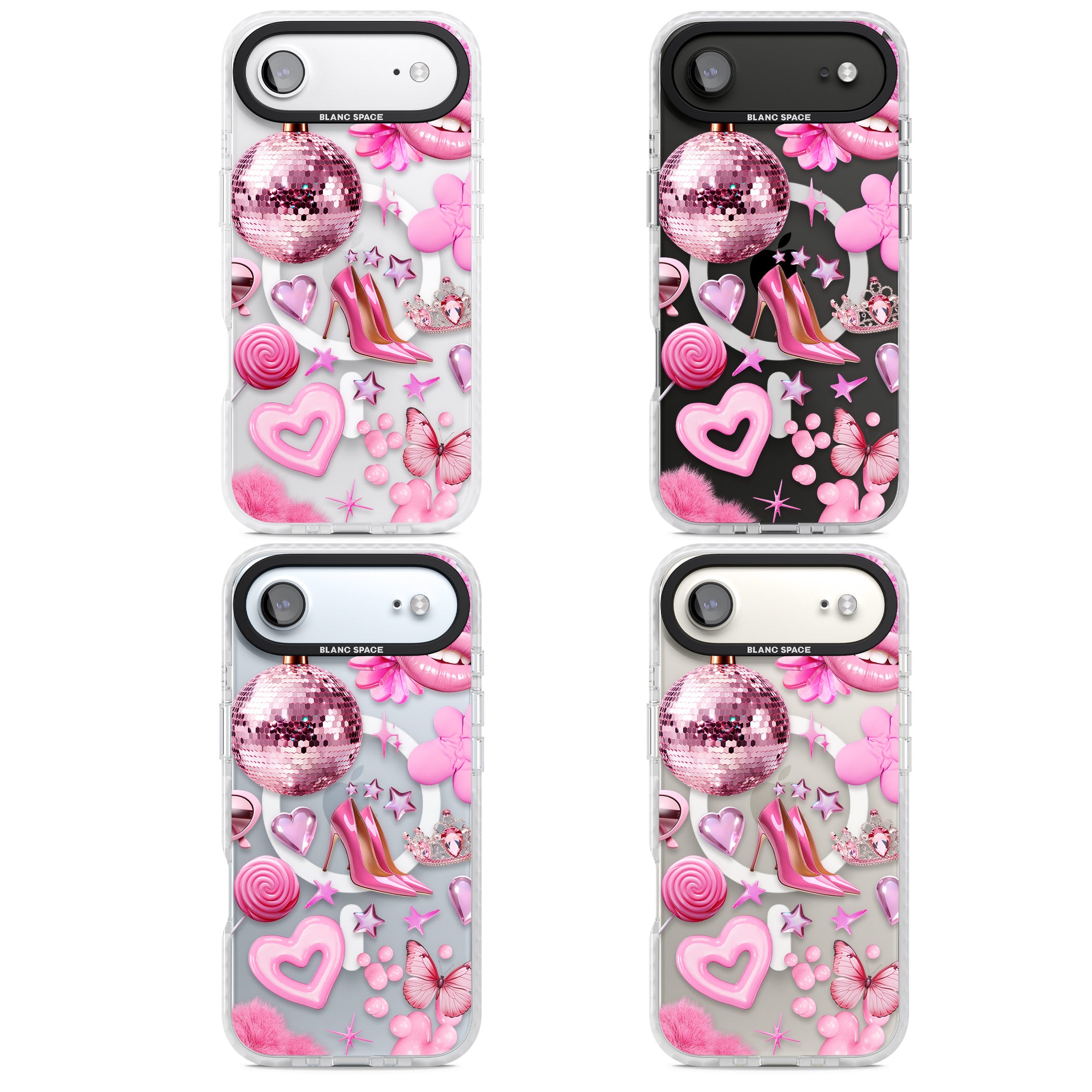 Pink Glam iPhone 17 Air Impact Pro Clear Phone Case APT Impact Protection