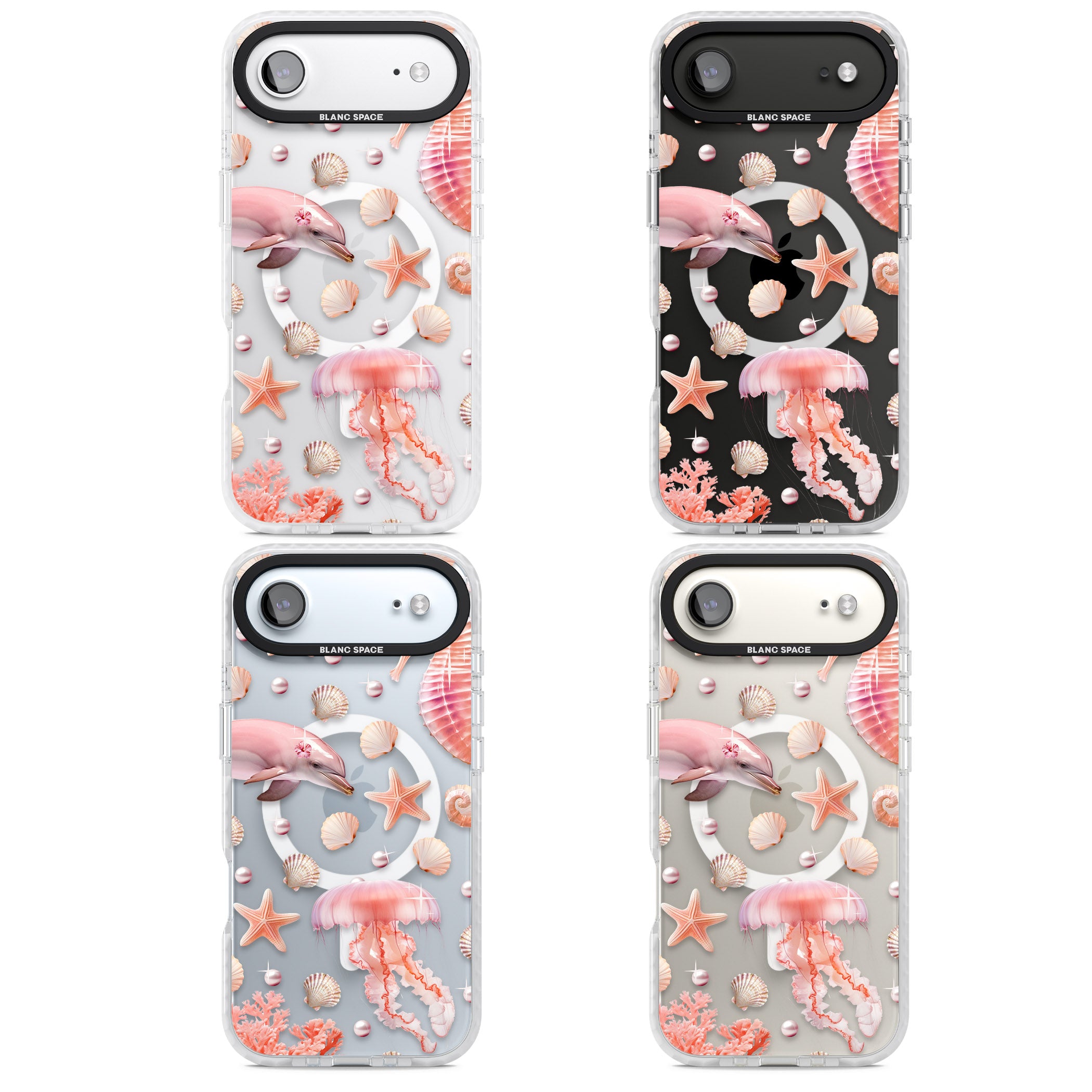 Pink Sealife iPhone 17 Air Impact Pro Clear Phone Case APT Impact Protection