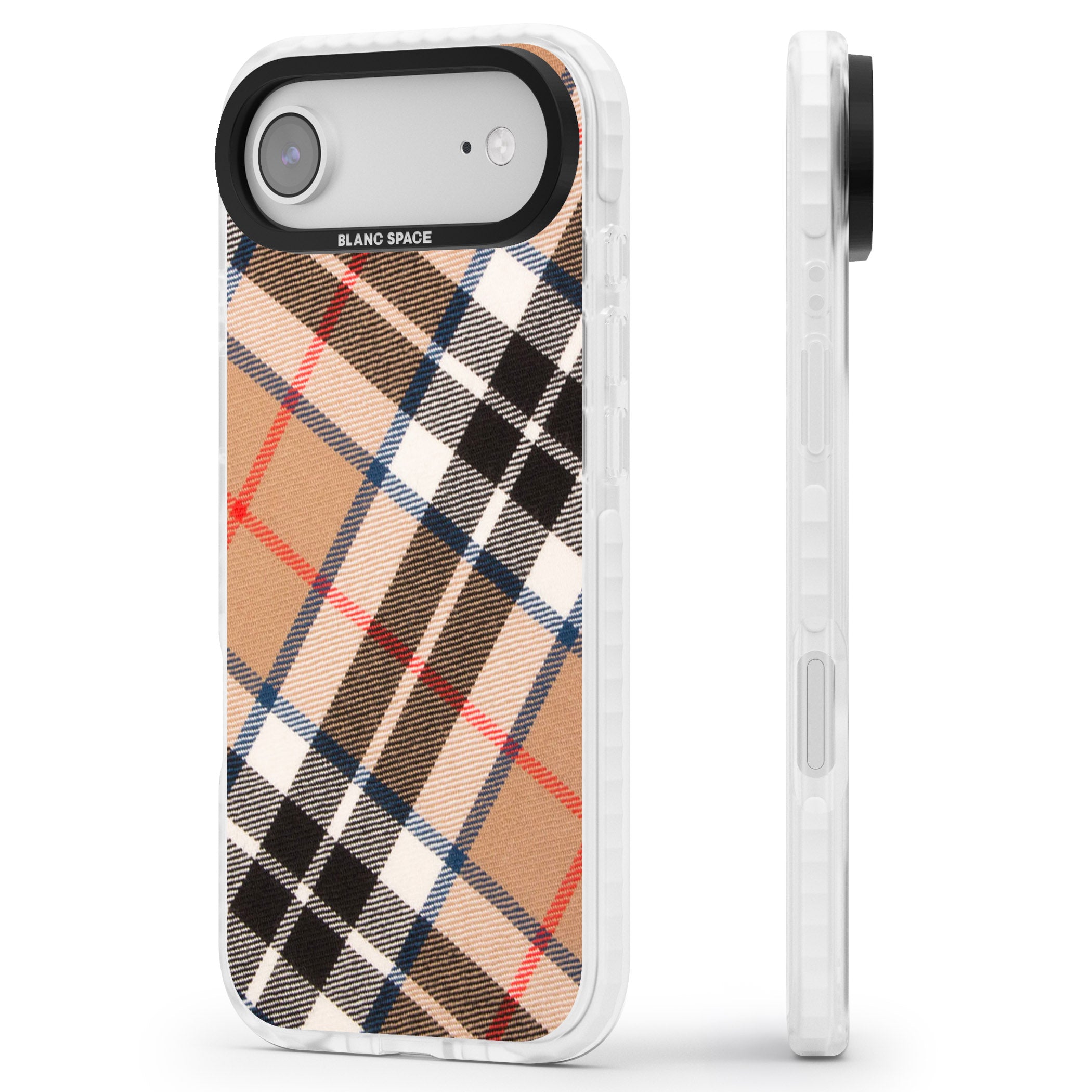 Haymarket Check iPhone 17 Air Impact Pro Clear Phone Case Side Profile