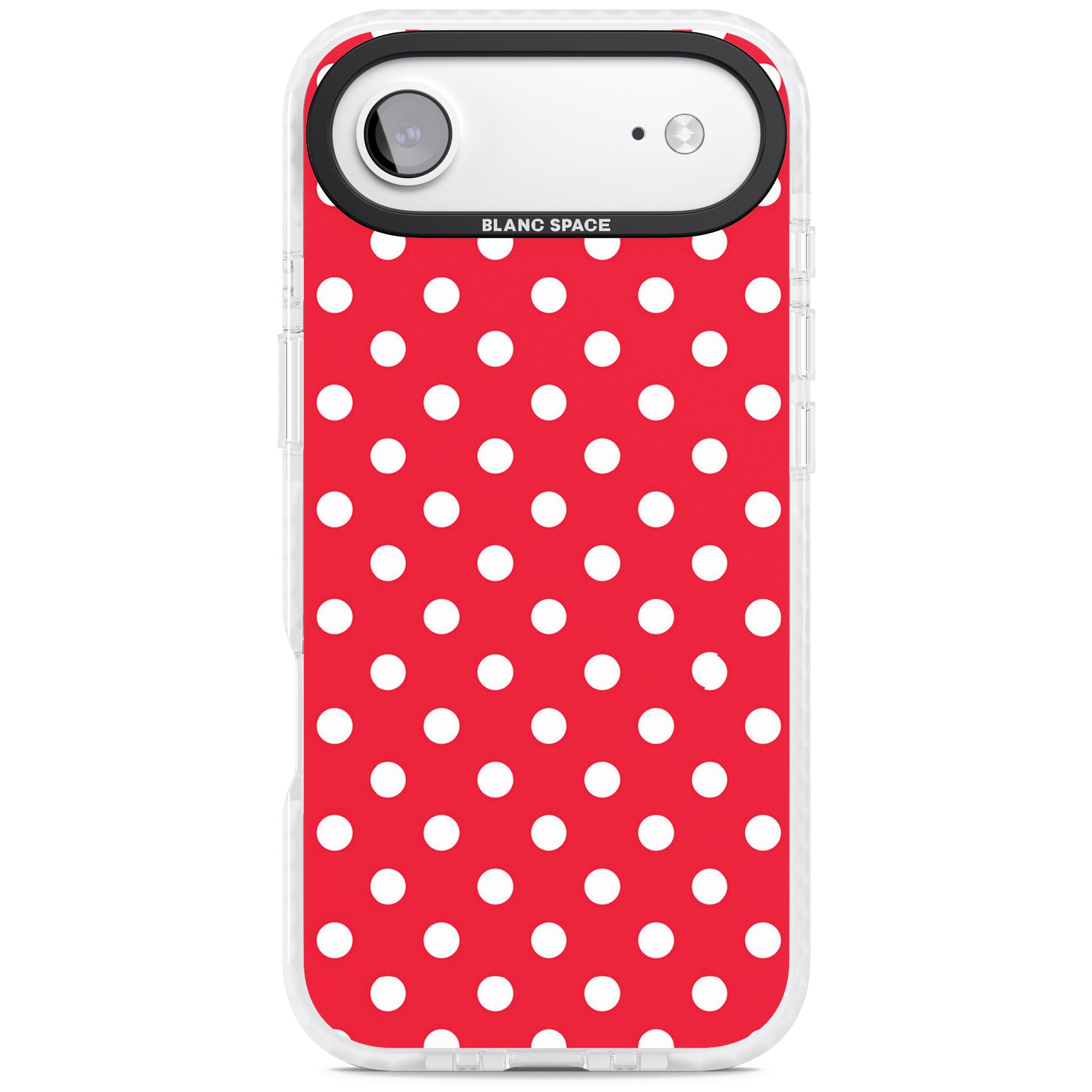Designer Lava Red Polka Dot iPhone 17 Air Impact Pro Clear Phone Case