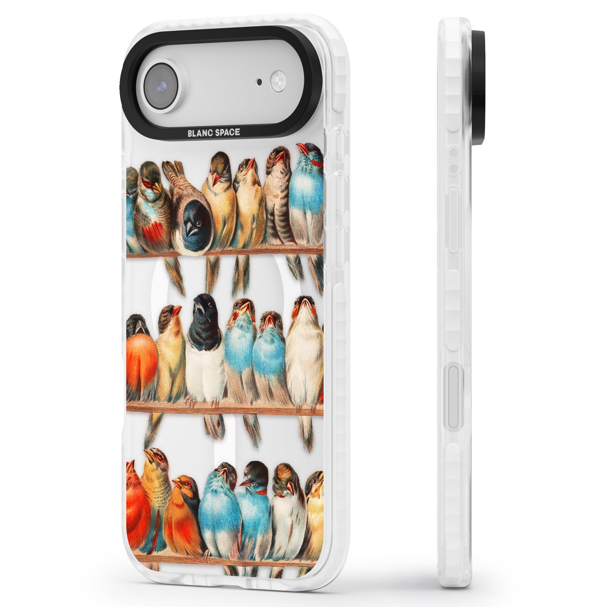 A Perch Of Birds iPhone 17 Air Impact Pro Clear Phone Case Side Profile