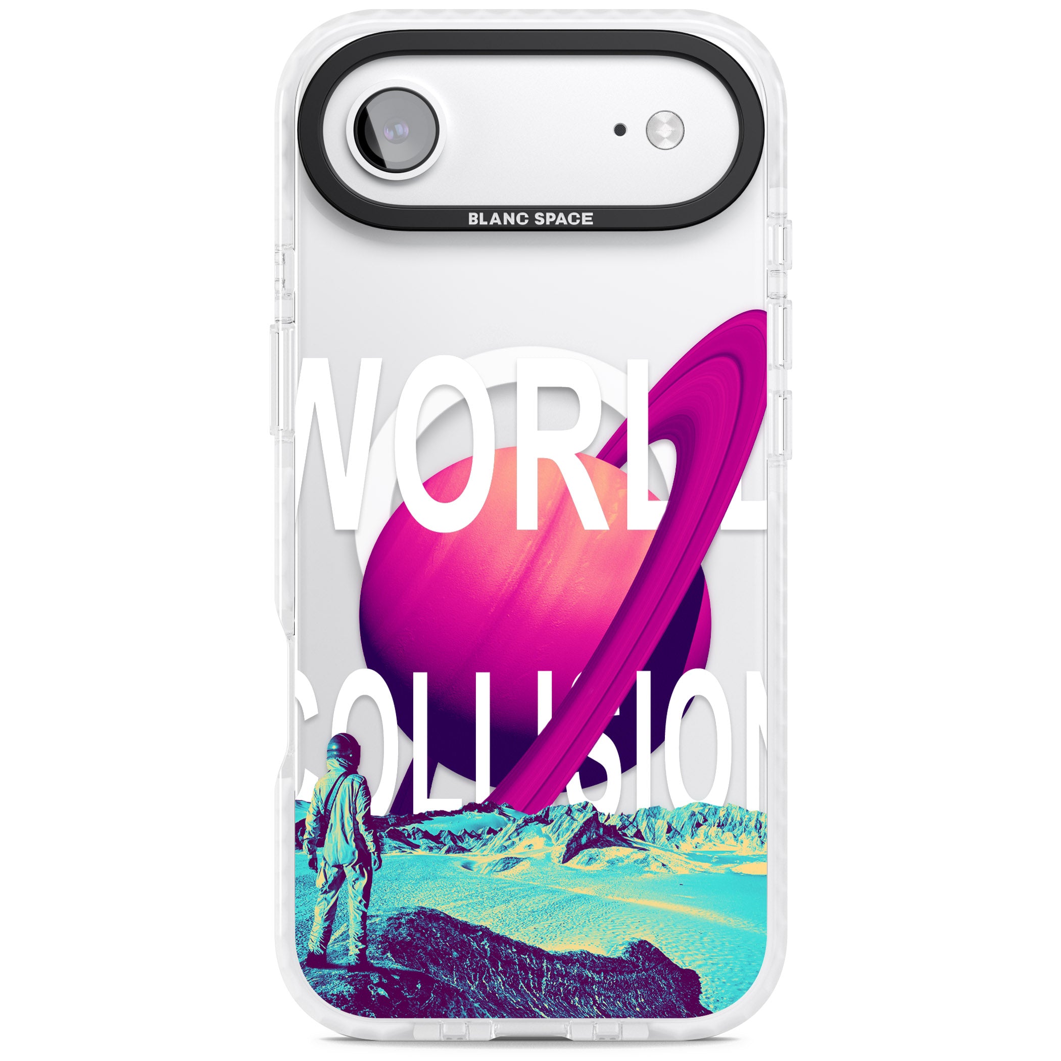 World Collision iPhone 17 Air Impact Pro Clear Phone Case