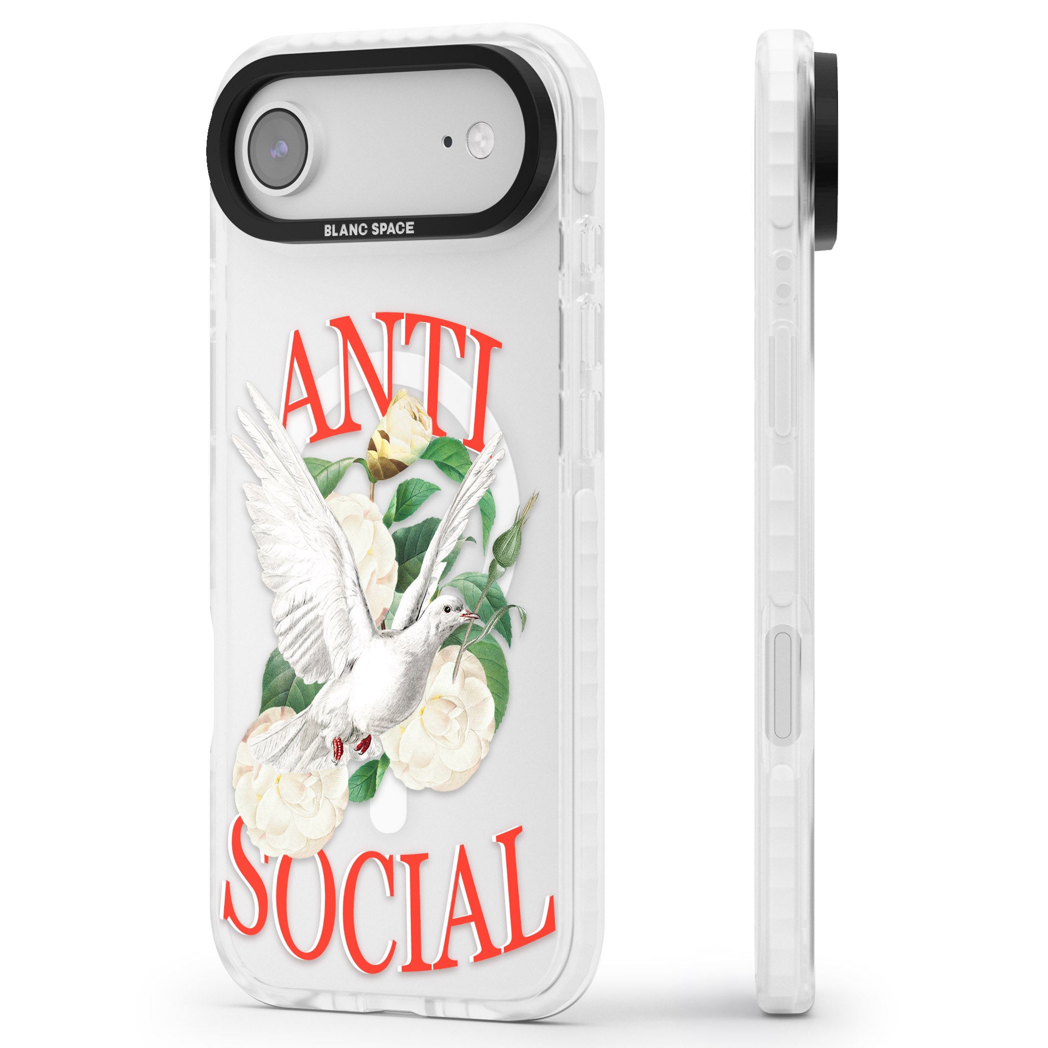 Anti Social iPhone 17 Air Impact Pro Clear Phone Case Side Profile