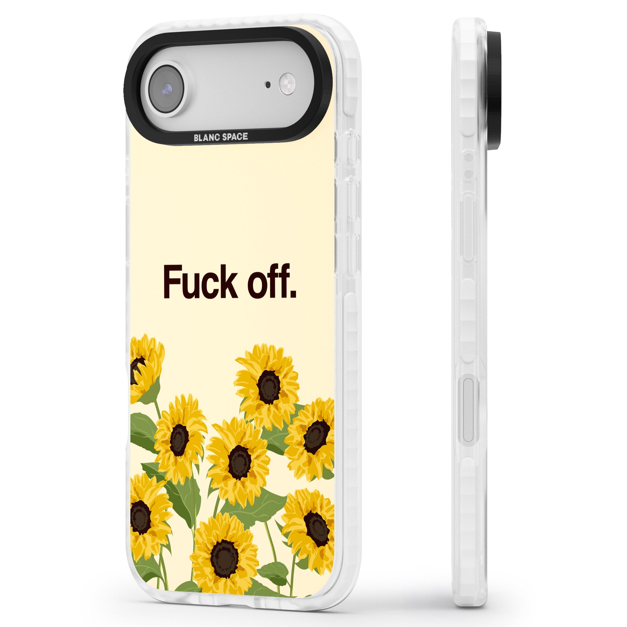 F*Ck Off iPhone 17 Air Impact Pro Clear Phone Case Side Profile