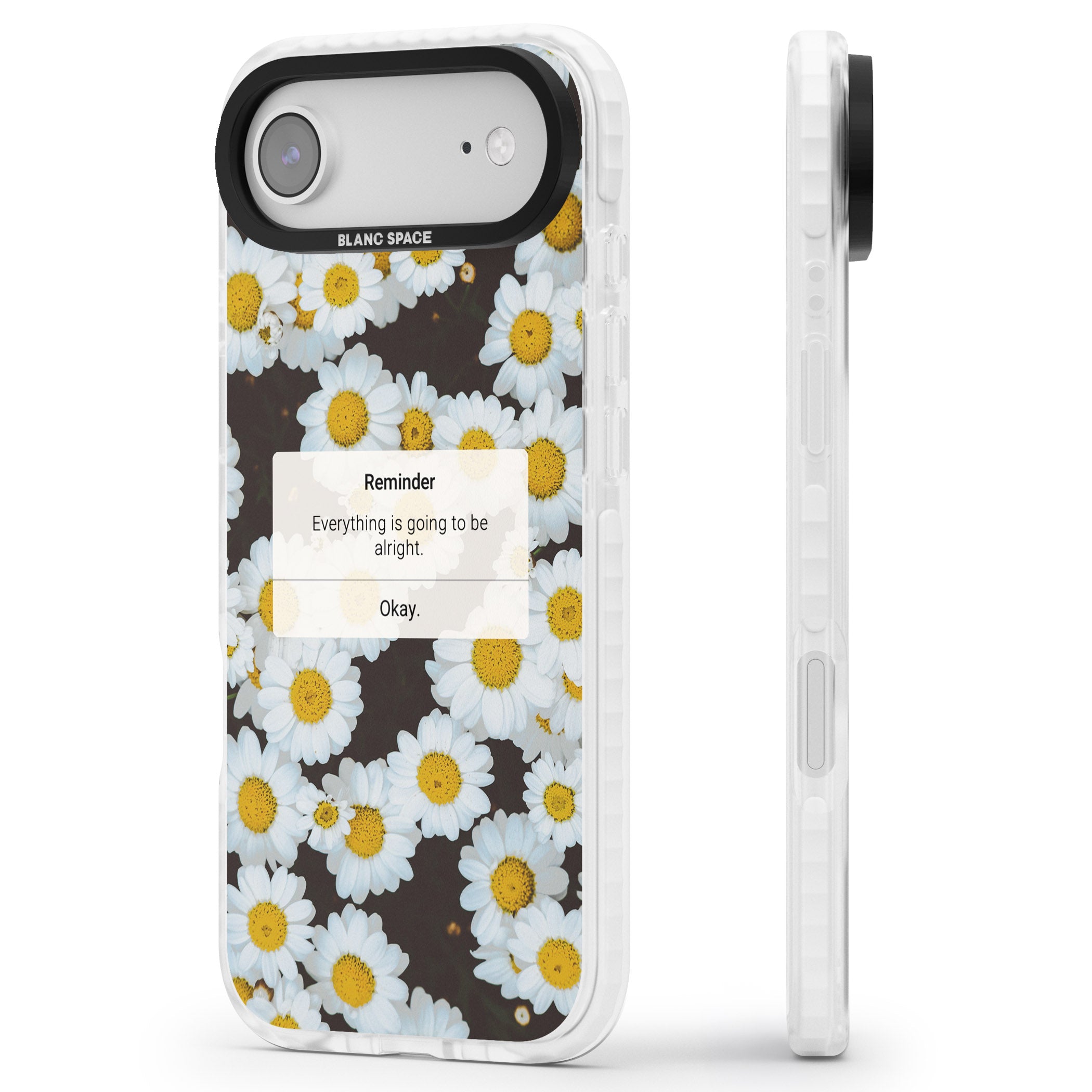Daisy Reminder iPhone 17 Air Impact Pro Clear Phone Case Side Profile