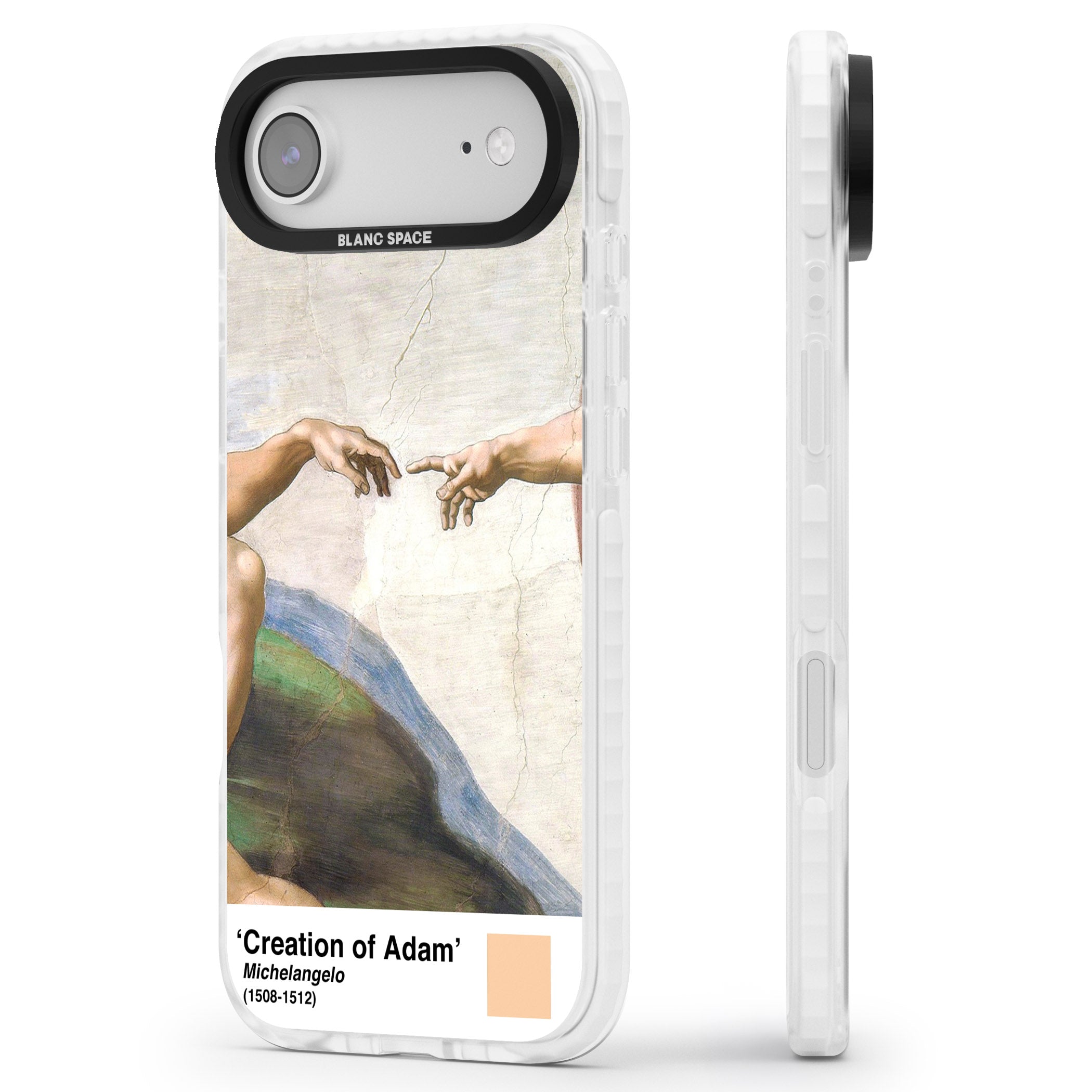 Creation Of Adam iPhone 17 Air Impact Pro Clear Phone Case Side Profile