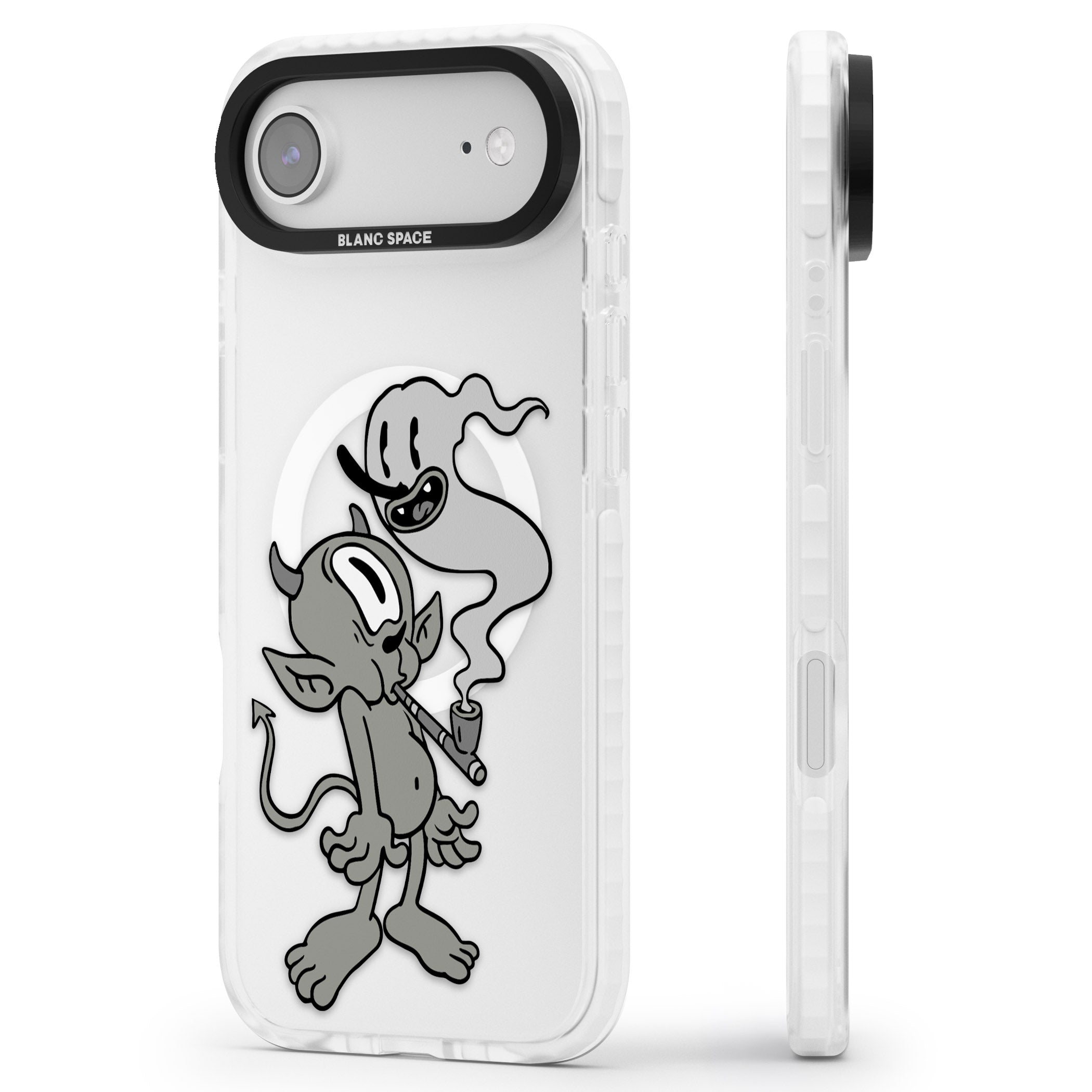Pipe Goblin iPhone 17 Air Impact Pro Clear Phone Case Side Profile