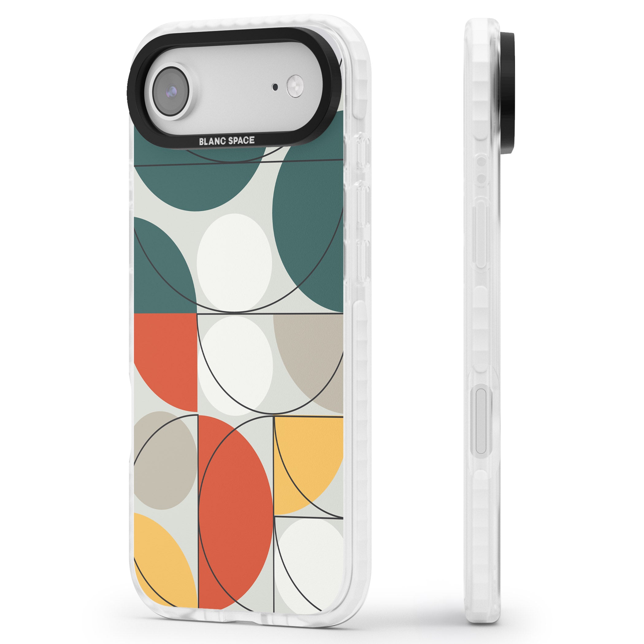 Modern Abstract Circle iPhone 17 Air Impact Pro Clear Phone Case Side Profile