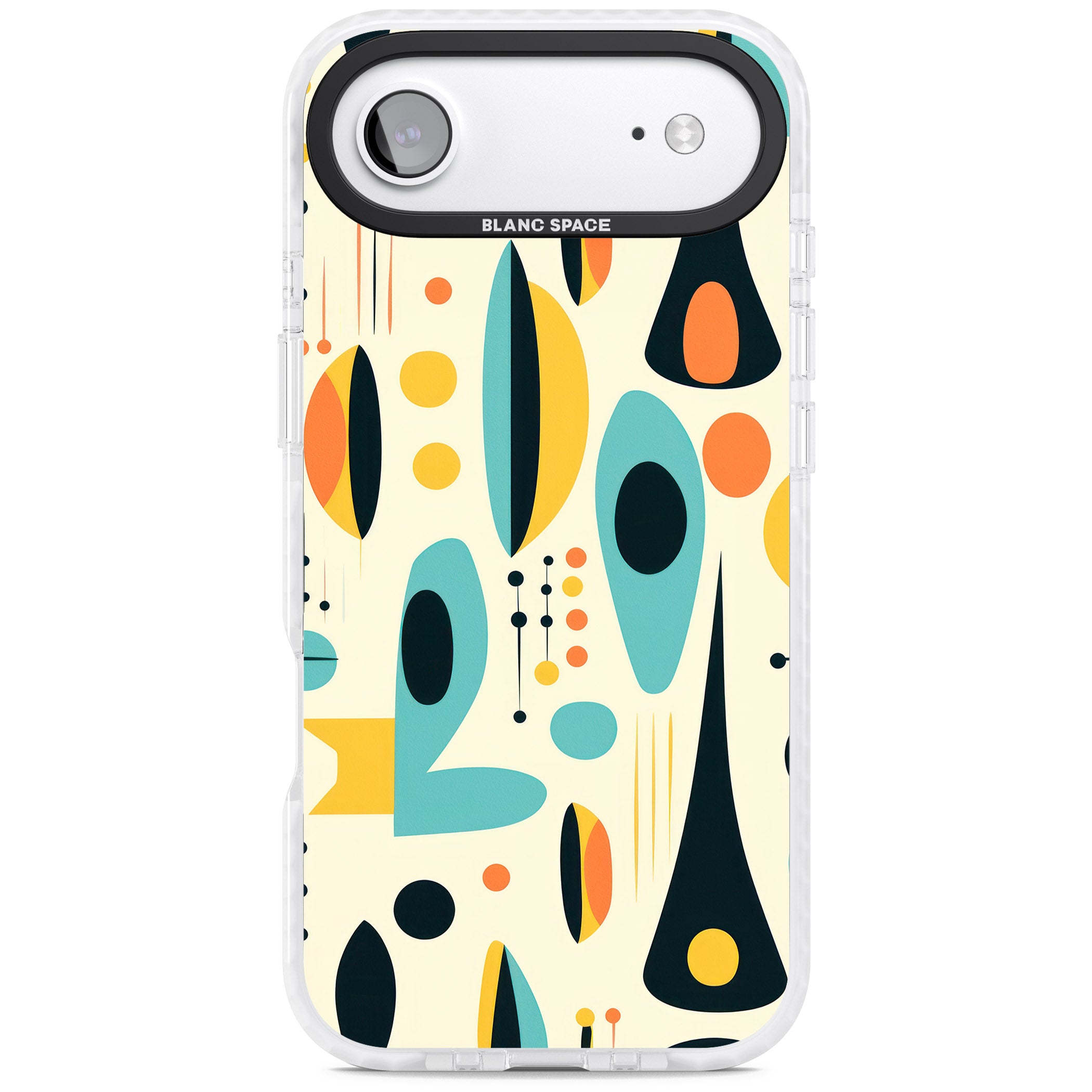 Mid Century Atomic Pattern iPhone 17 Air Impact Pro Clear Phone Case