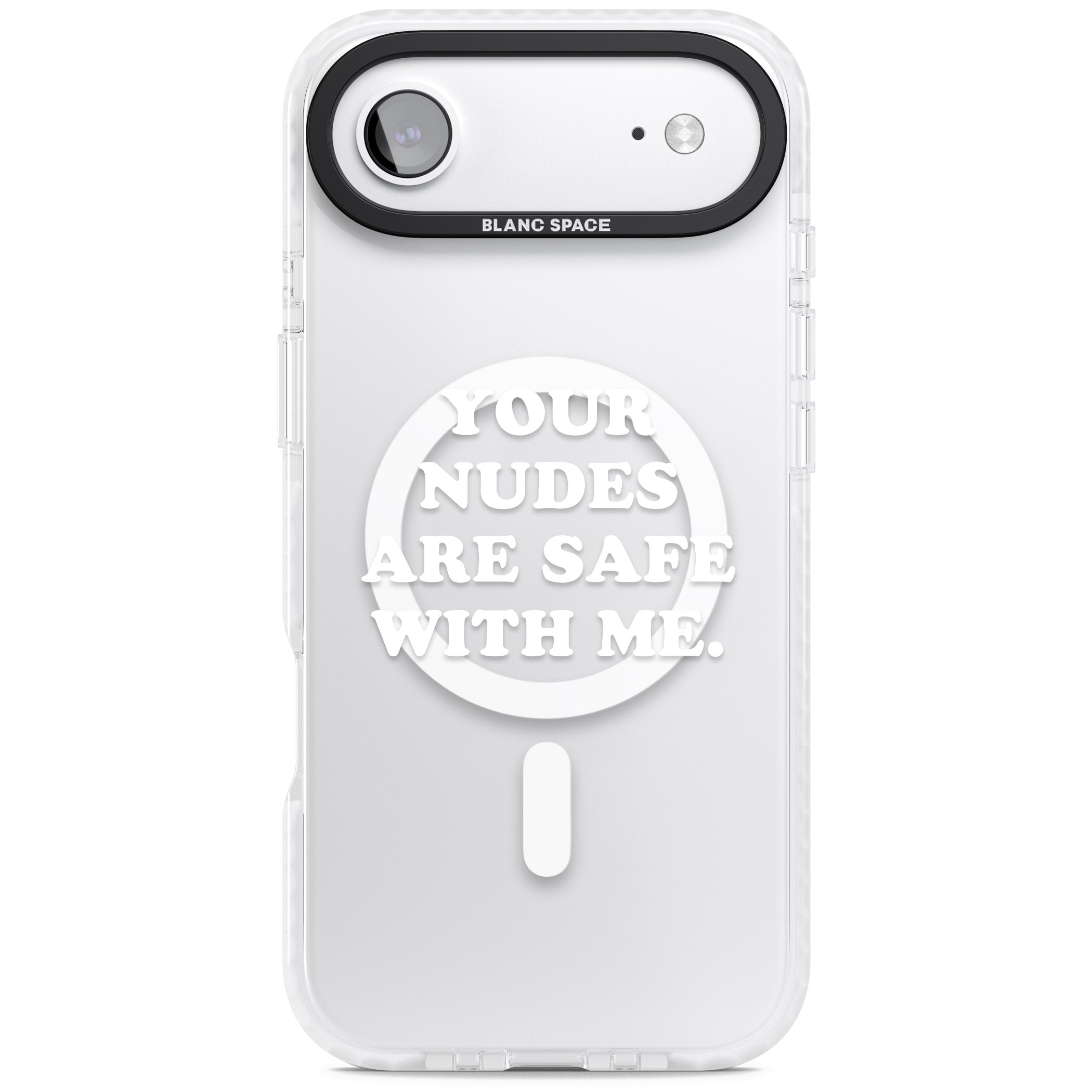 Your Nudes Are Safe White iPhone 17 Air Impact Pro Clear Phone Case