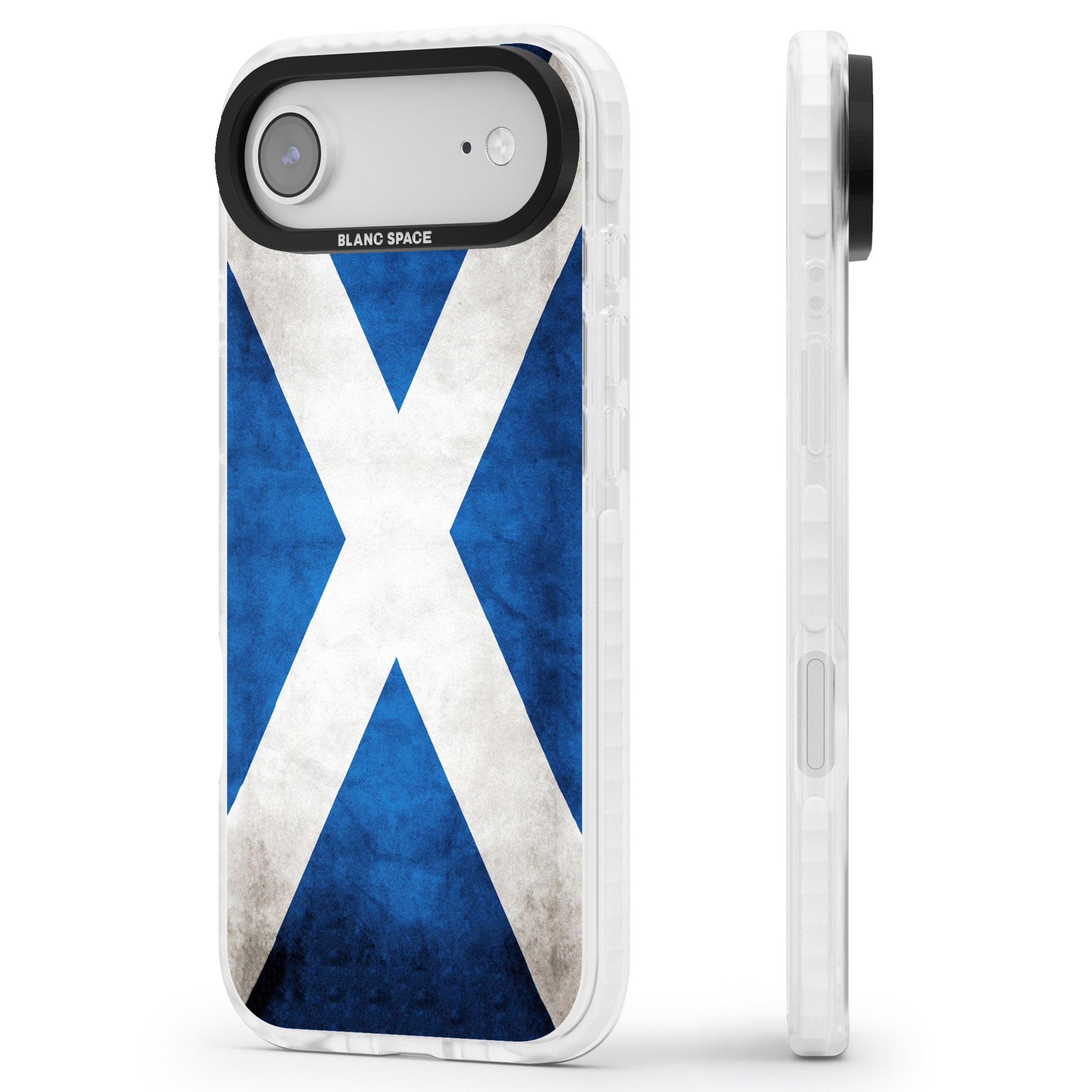 Scotland Saltire Flag iPhone 17 Air Impact Pro Clear Phone Case Side Profile