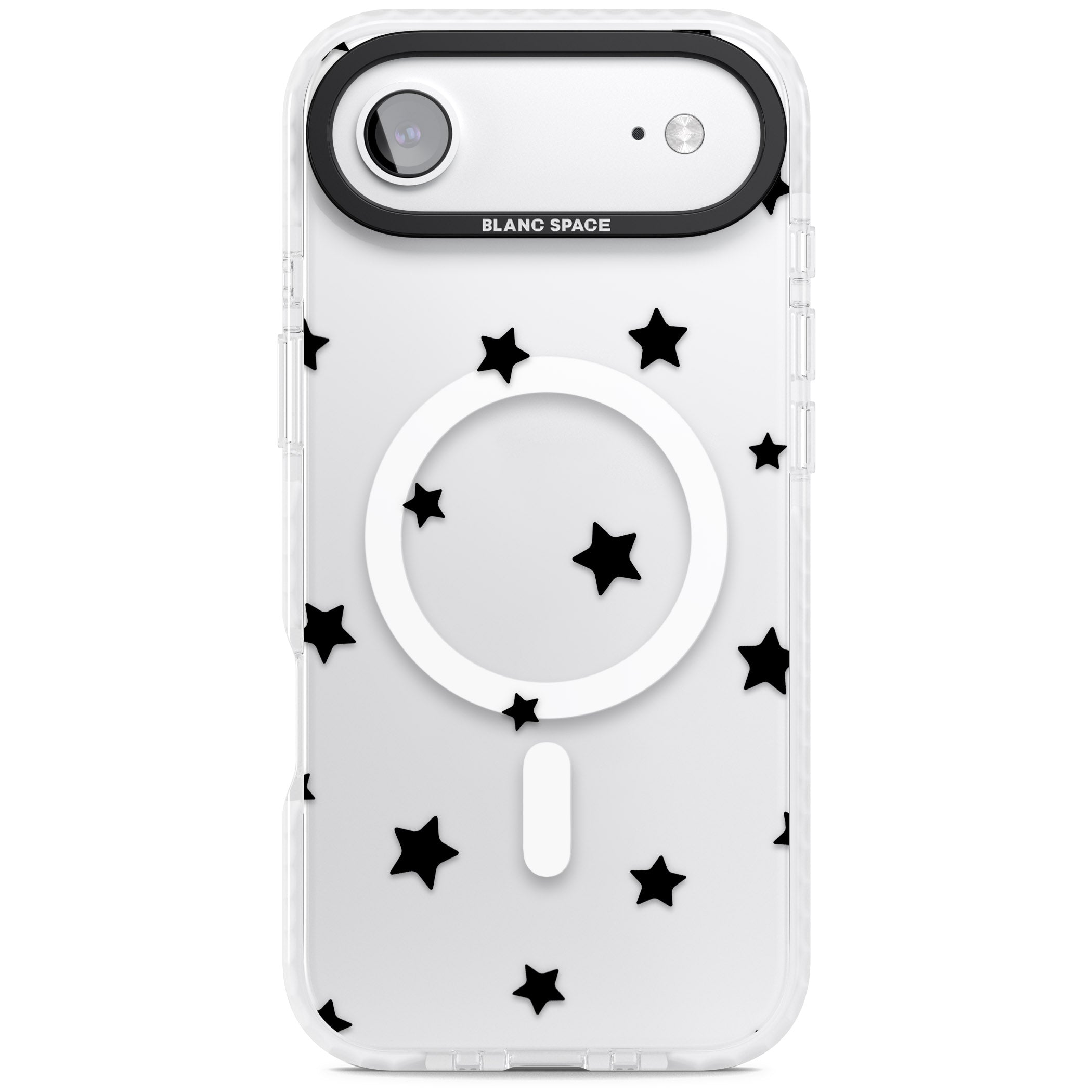 Starry Night Black Stars iPhone 17 Air Impact Pro Clear Phone Case
