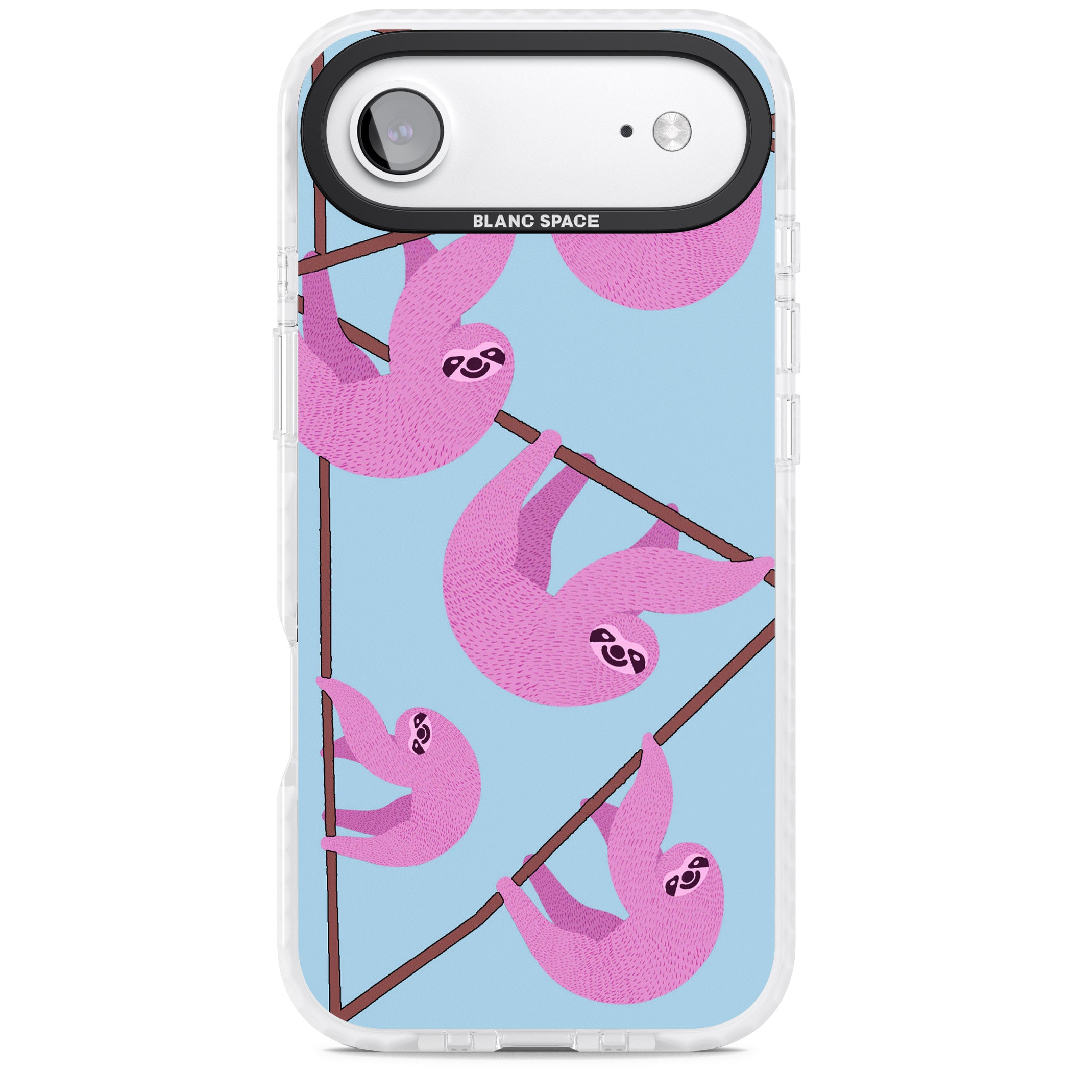 Pink Sloth iPhone 17 Air Impact Pro Clear Phone Case