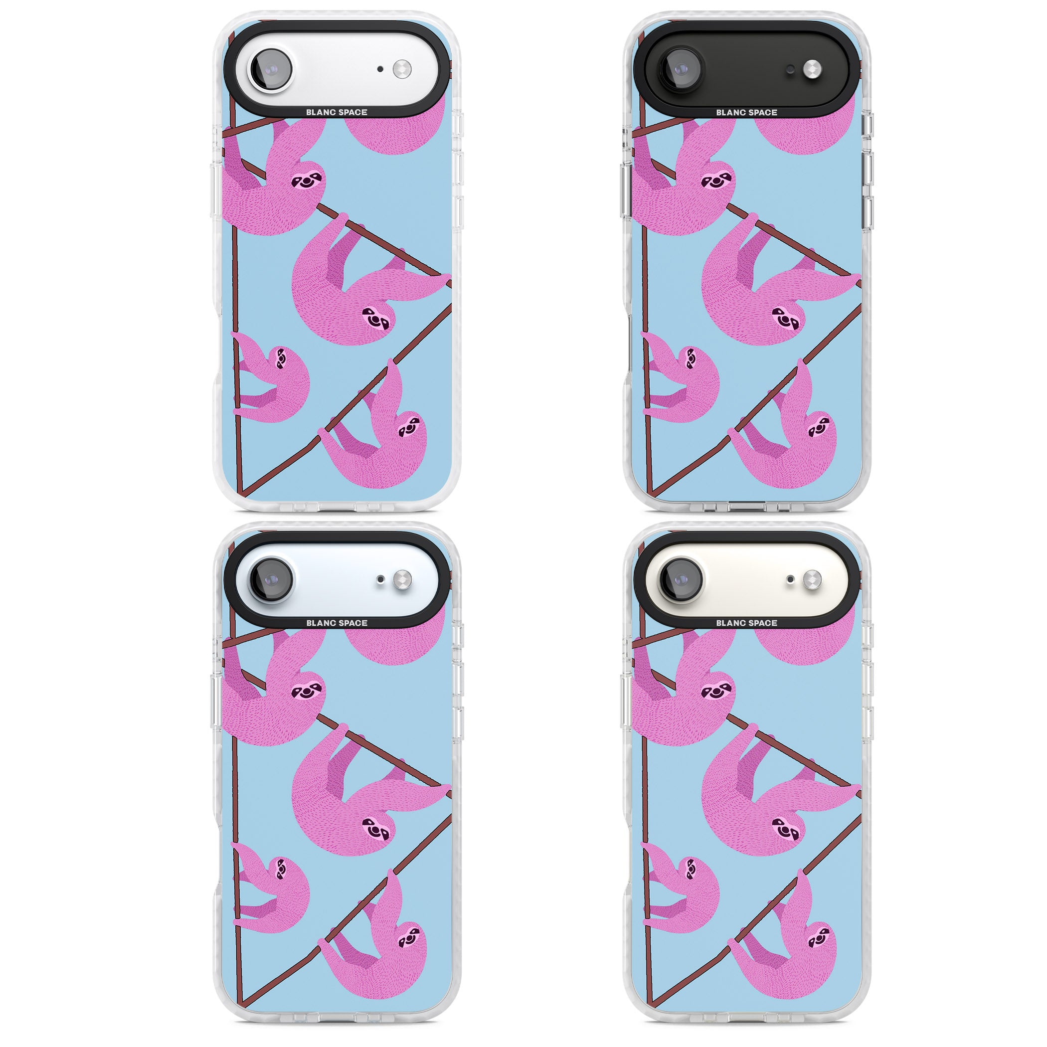 Pink Sloth iPhone 17 Air Impact Pro Clear Phone Case APT Impact Protection