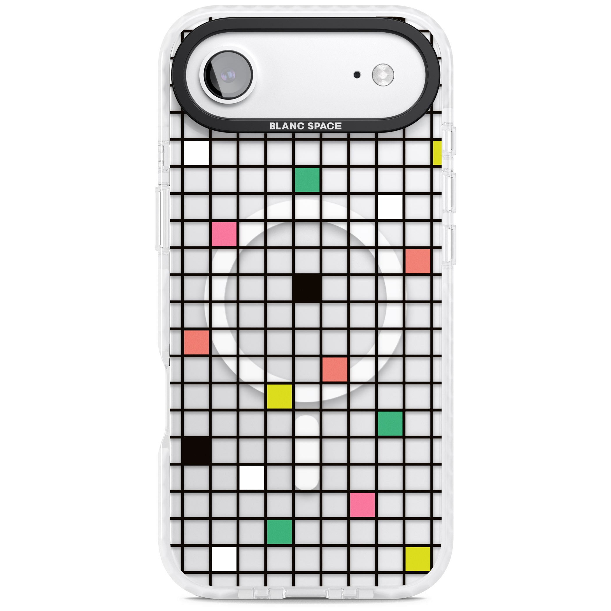 Vibrant Clear Geometric Grid iPhone 17 Air Impact Pro Clear Phone Case