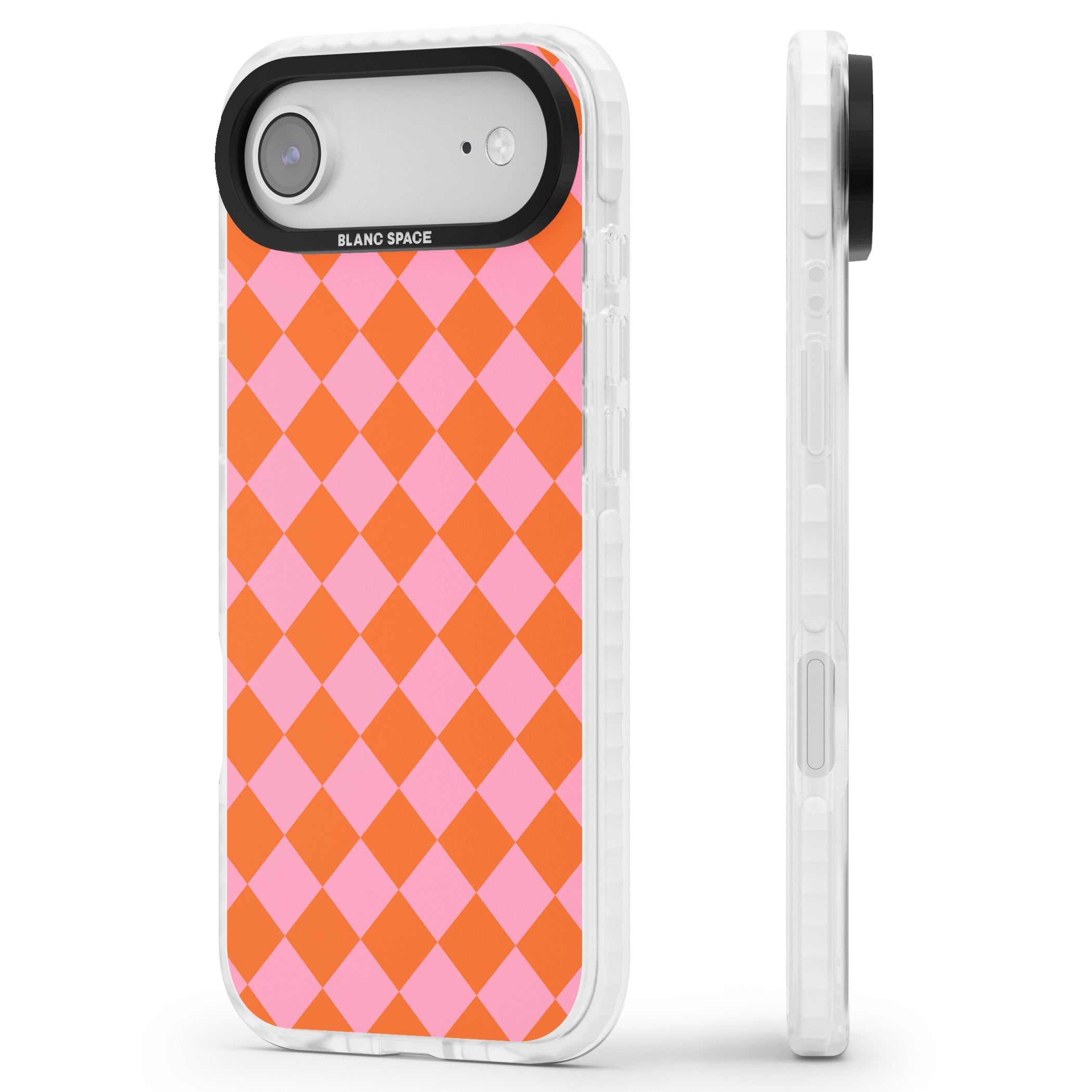 Retro Sunset Diamond Plaid iPhone 17 Air Impact Pro Clear Phone Case Side Profile