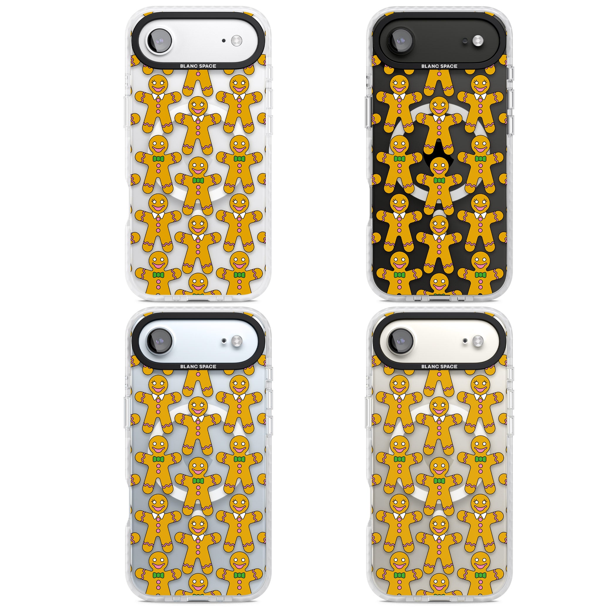 Gingerbread Cookie Pattern iPhone 17 Air Impact Pro Clear Phone Case APT Impact Protection