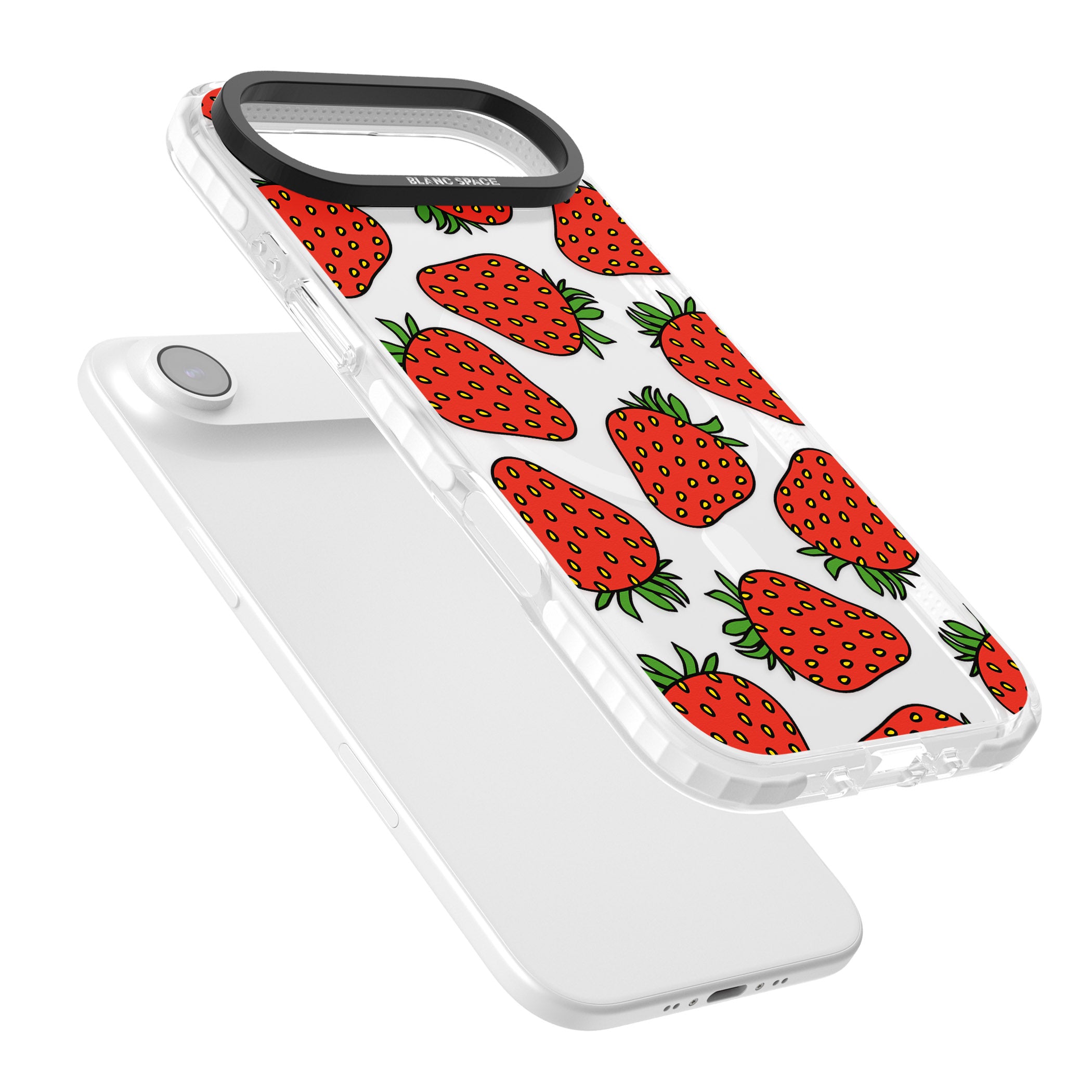 Strawberry Pattern iPhone 17 Air Impact Pro Clear Phone Case Colours