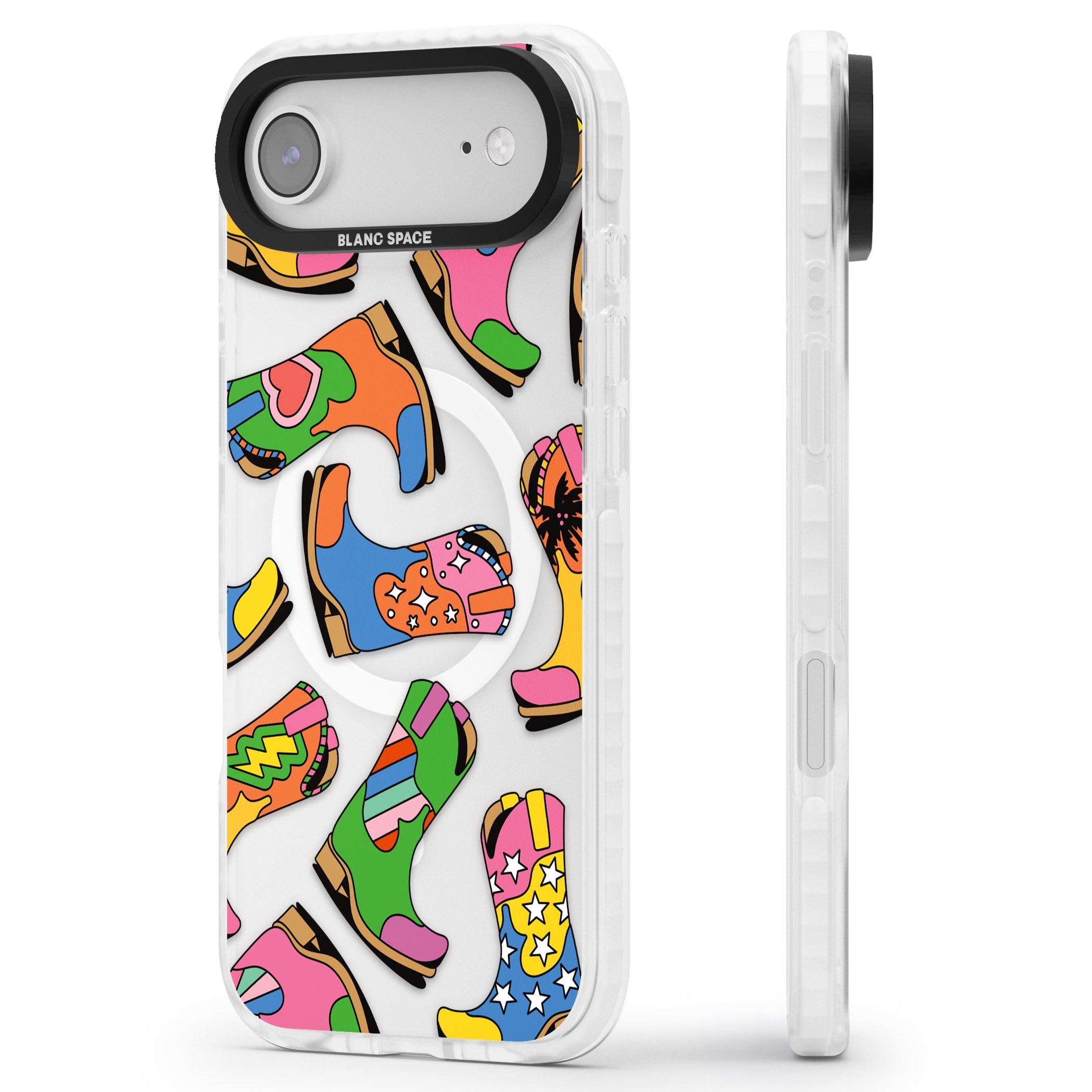 Starburst Boots iPhone 17 Air Impact Pro Clear Phone Case Side Profile