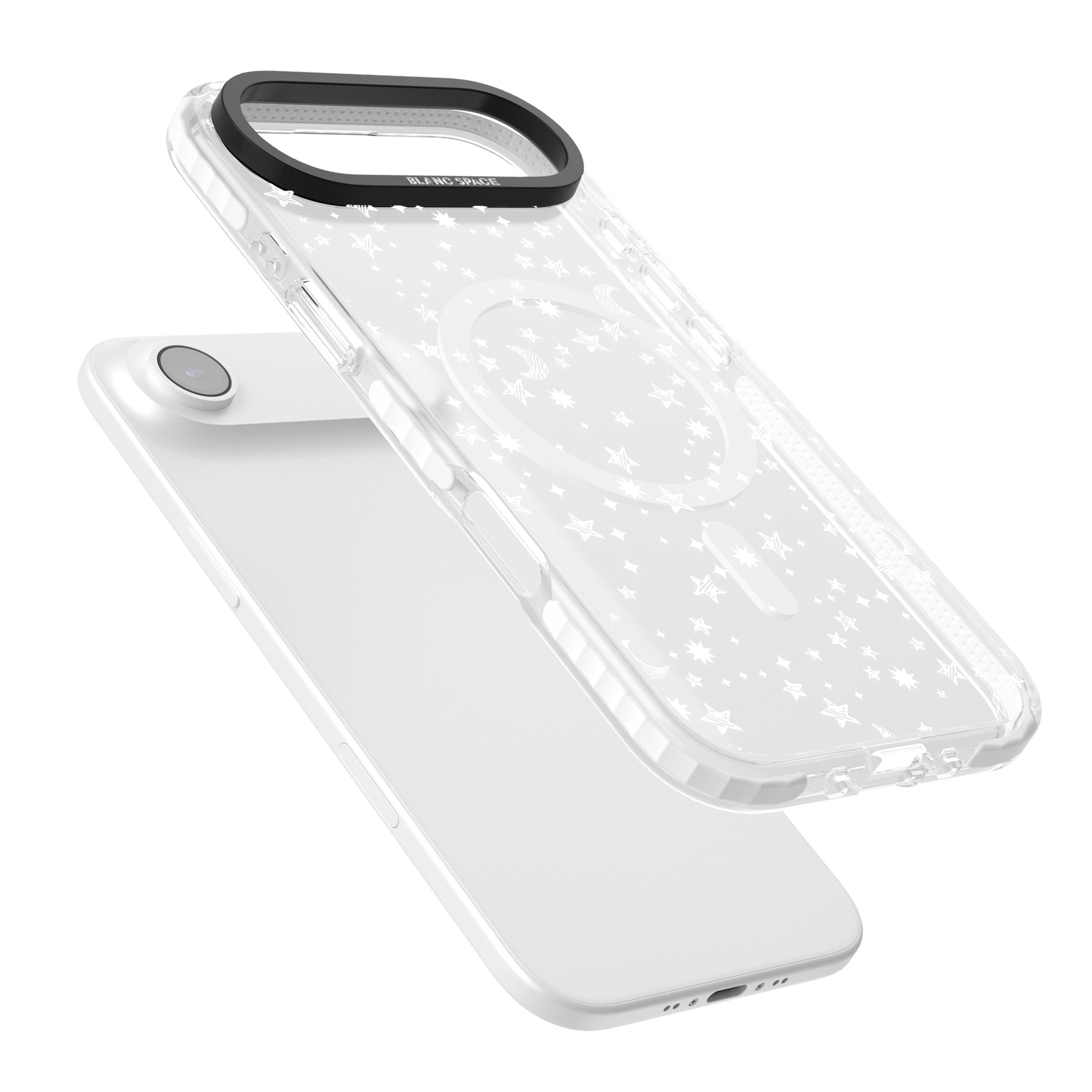 White Cosmic Galaxy Pattern iPhone 17 Air Impact Pro Clear Phone Case Colours