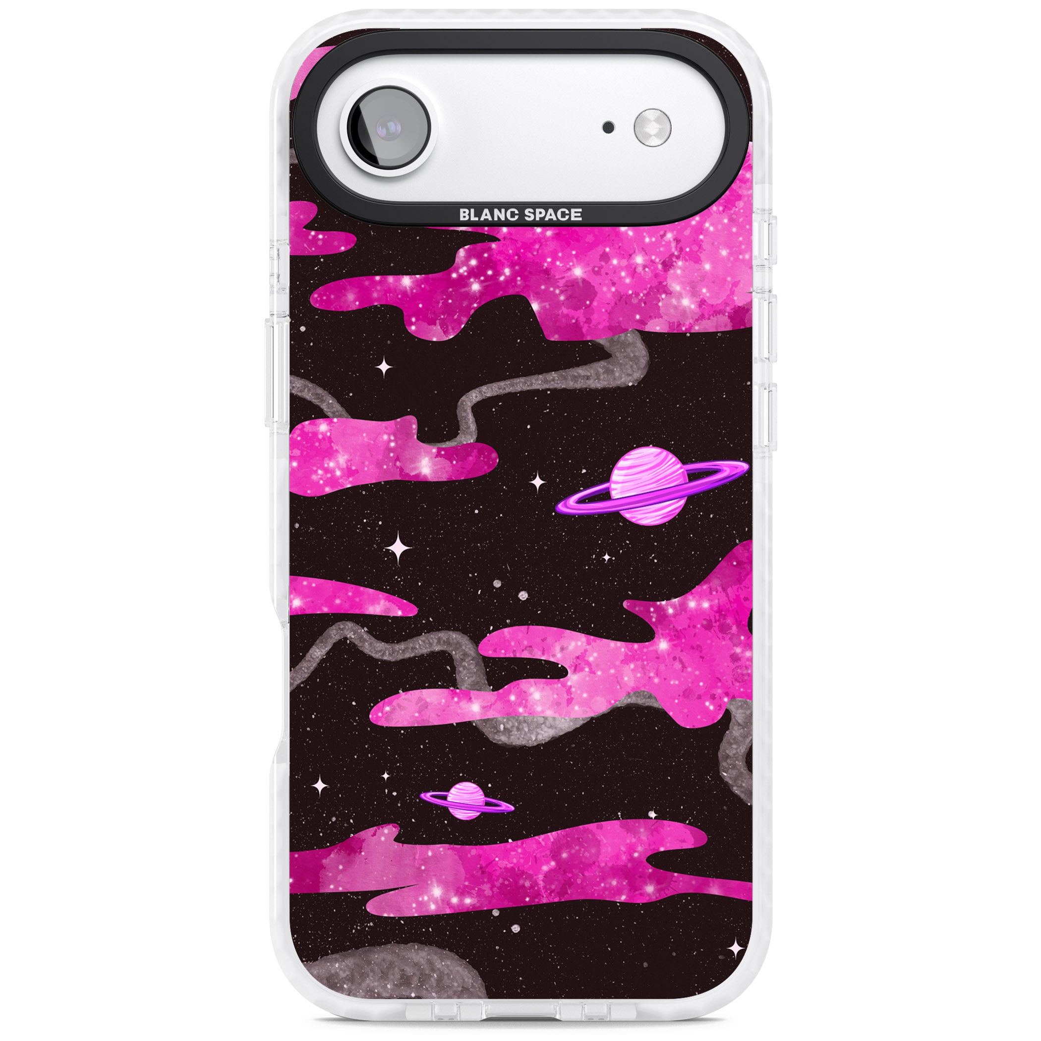 Pink Galaxy iPhone 17 Air Impact Pro Clear Phone Case