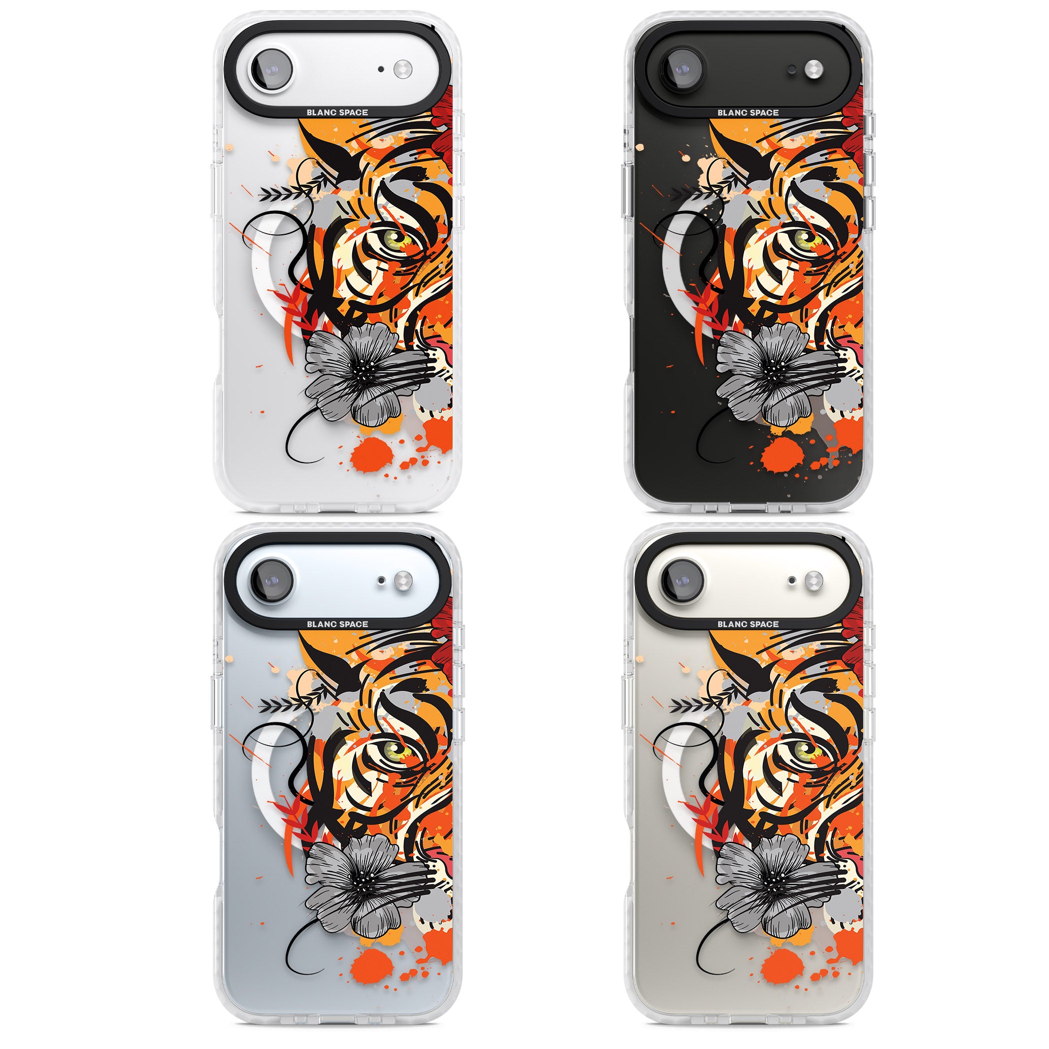 Sugar Skull Tiger iPhone 17 Air Impact Pro Clear Phone Case APT Impact Protection