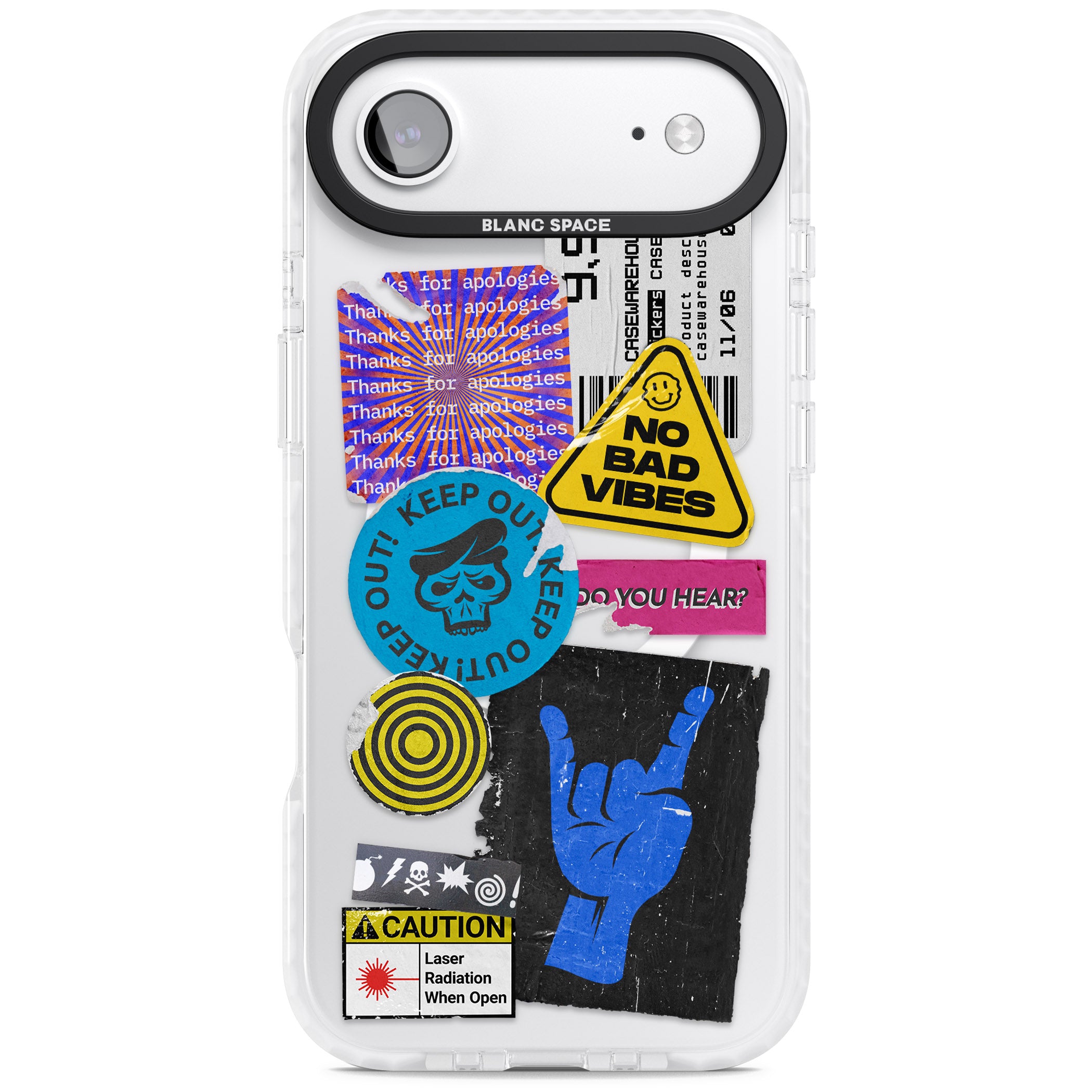 No Bad Vibes Sticker Mix iPhone 17 Air Impact Pro Clear Phone Case