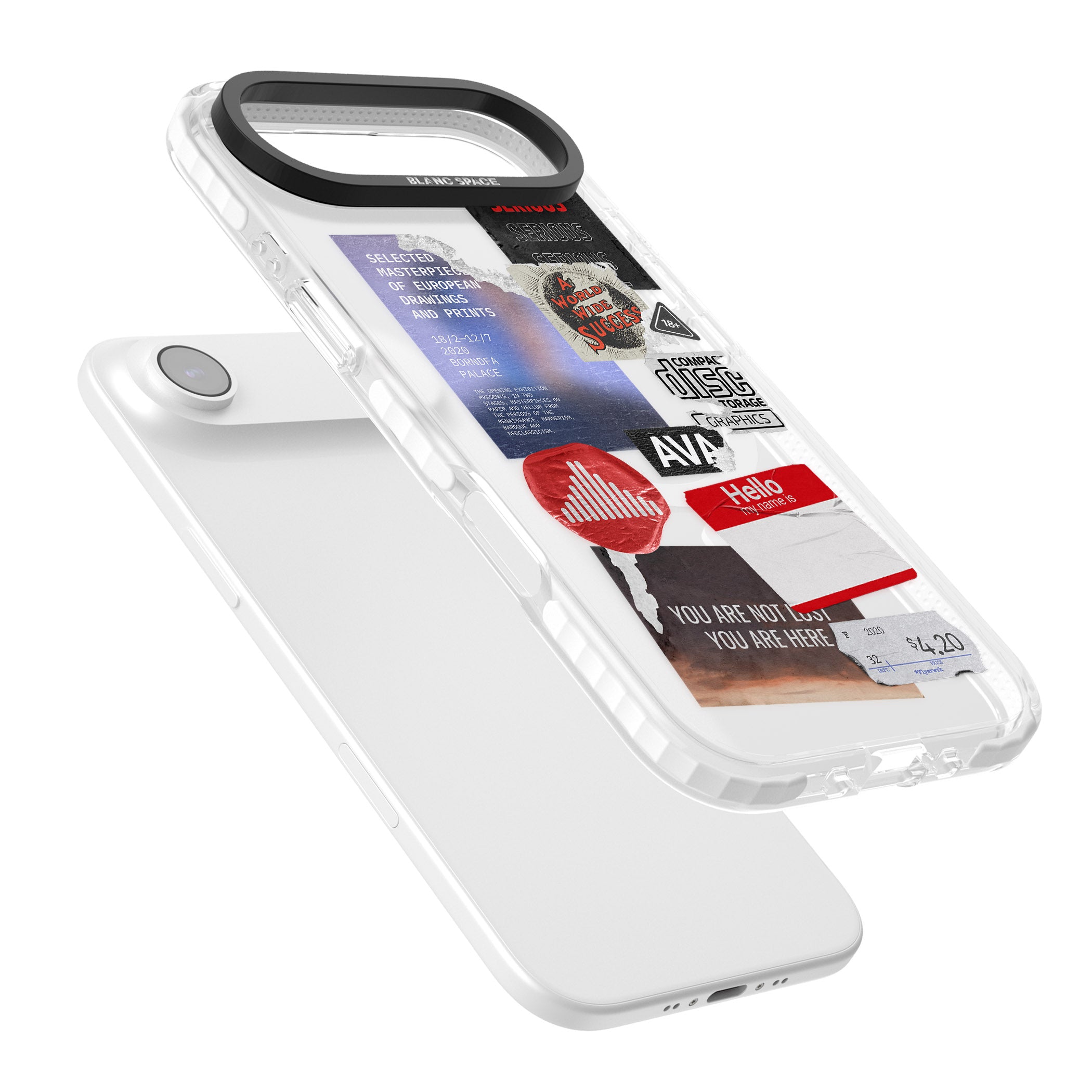 Red & Black Sticker Mix iPhone 17 Air Impact Pro Clear Phone Case Colours