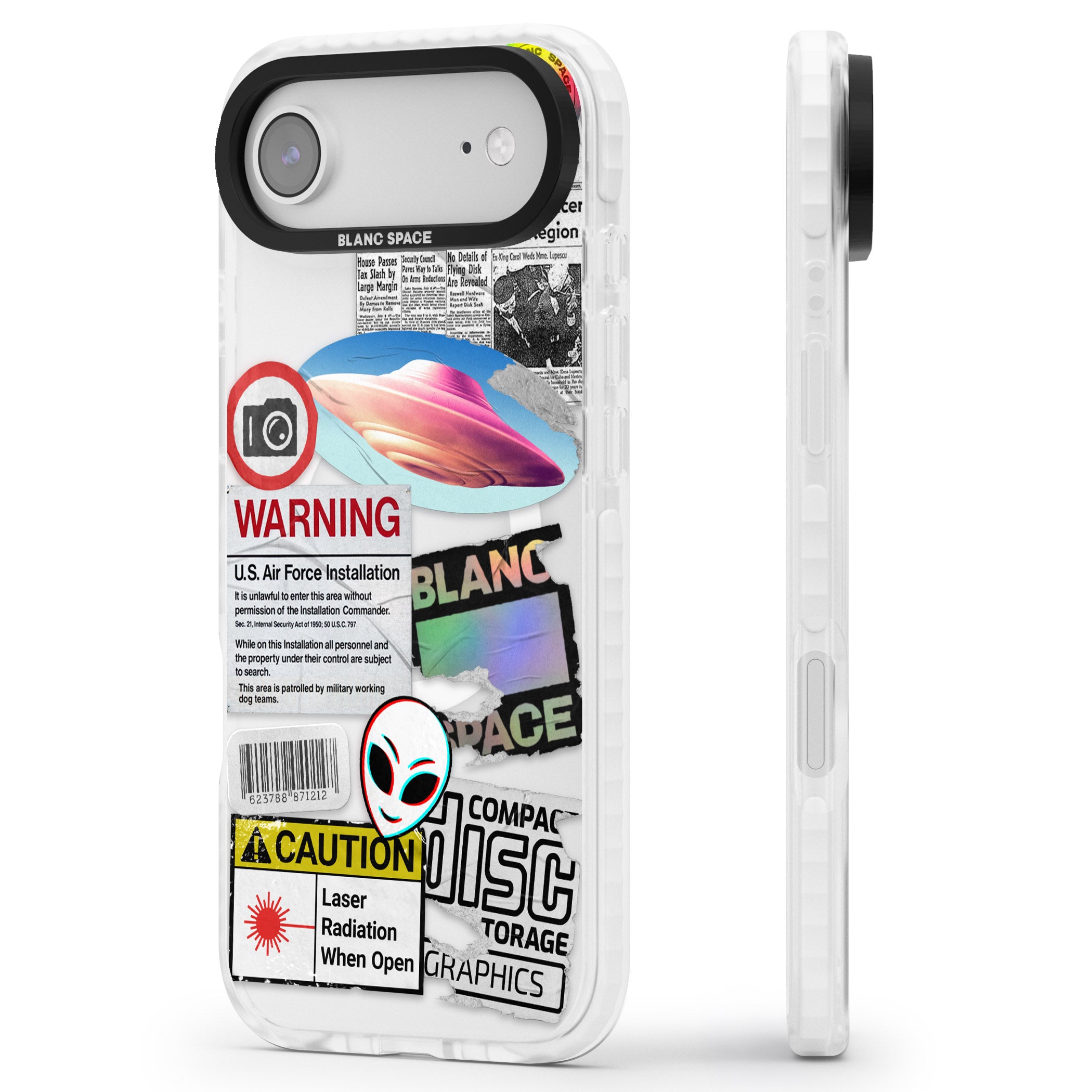Cosmic Encounters iPhone 17 Air Impact Pro Clear Phone Case Side Profile