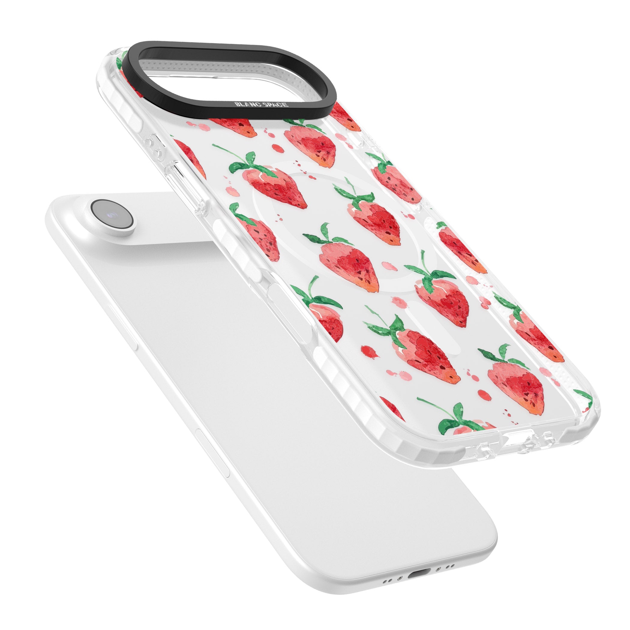 Strawberry Watercolour iPhone 17 Air Impact Pro Clear Phone Case Colours