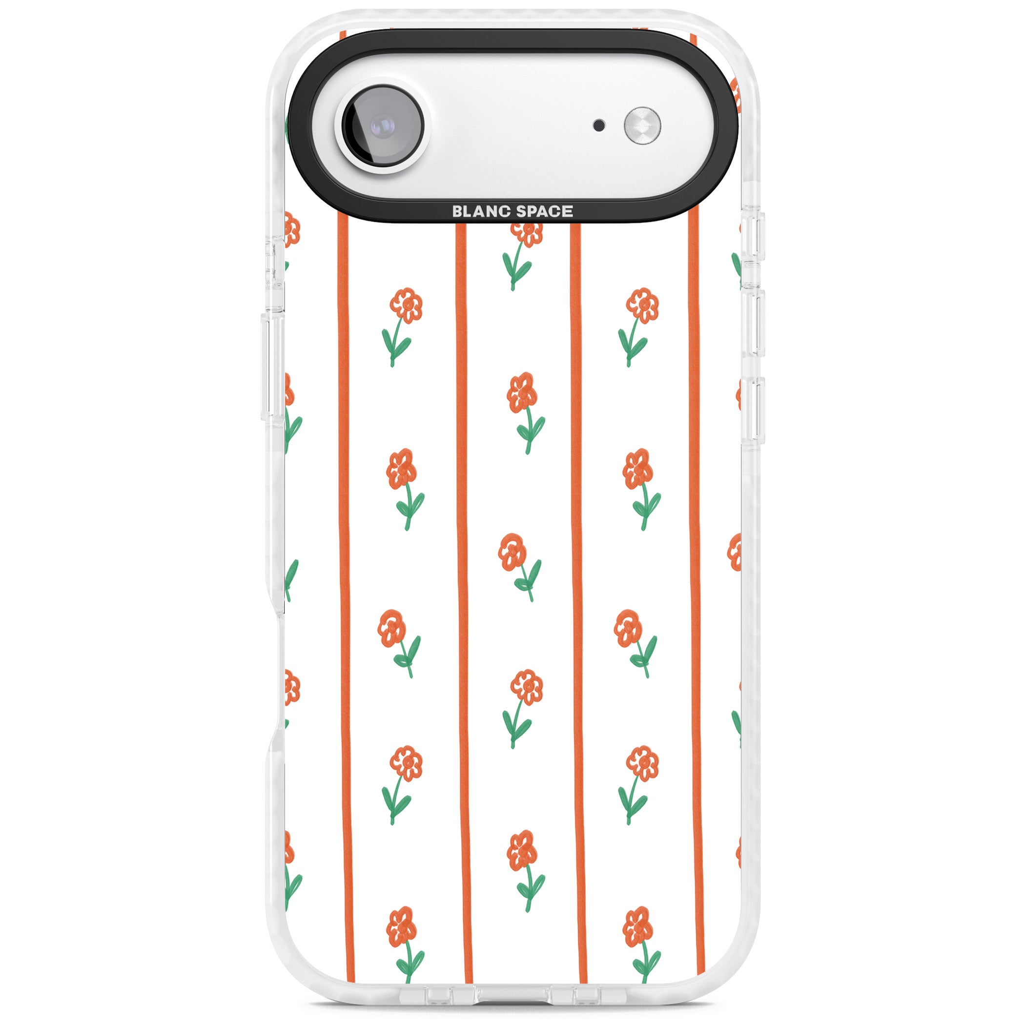 Minimal Floral Stripe iPhone 17 Air Impact Pro Clear Phone Case