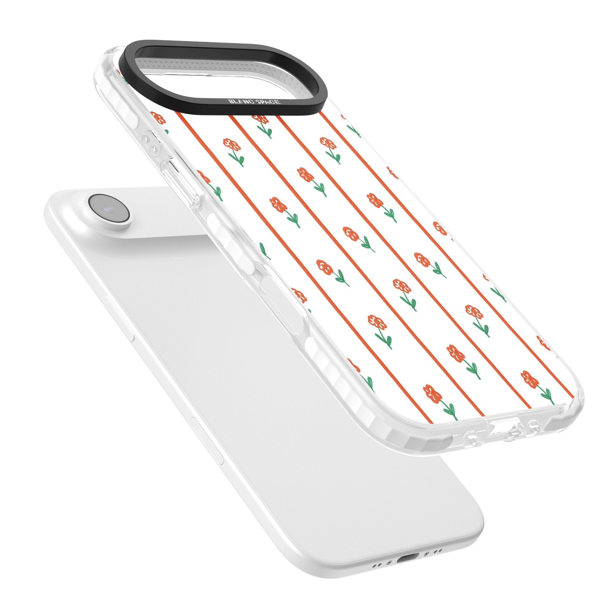 Minimal Floral Stripe iPhone 17 Air Impact Pro Clear Phone Case Colours